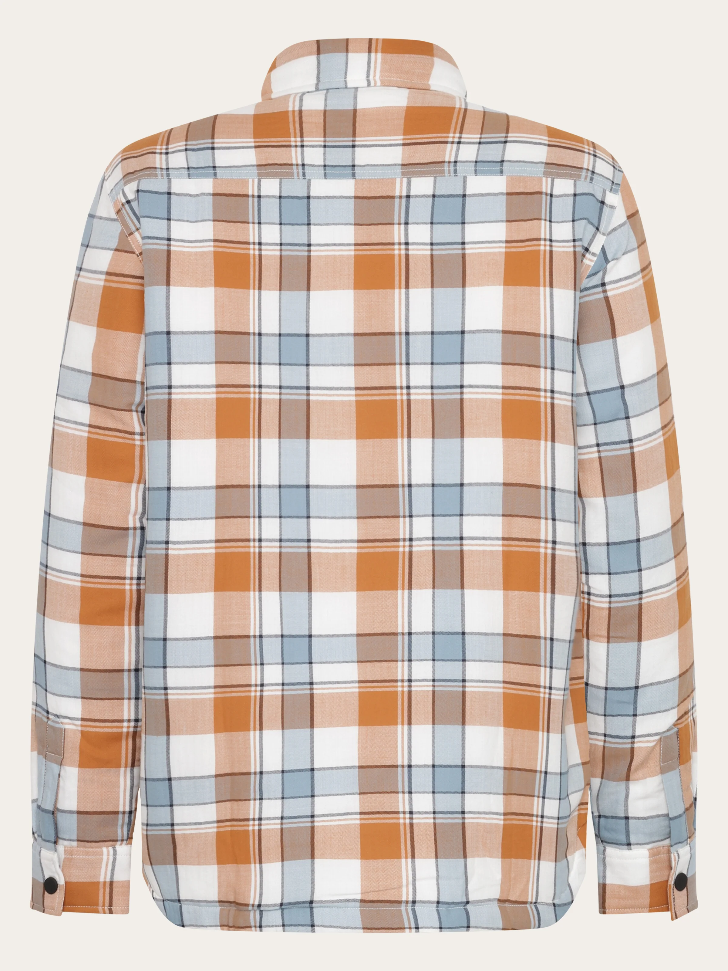 Organic Cotton Padded Overshirt OCS - Orange check - Image 3