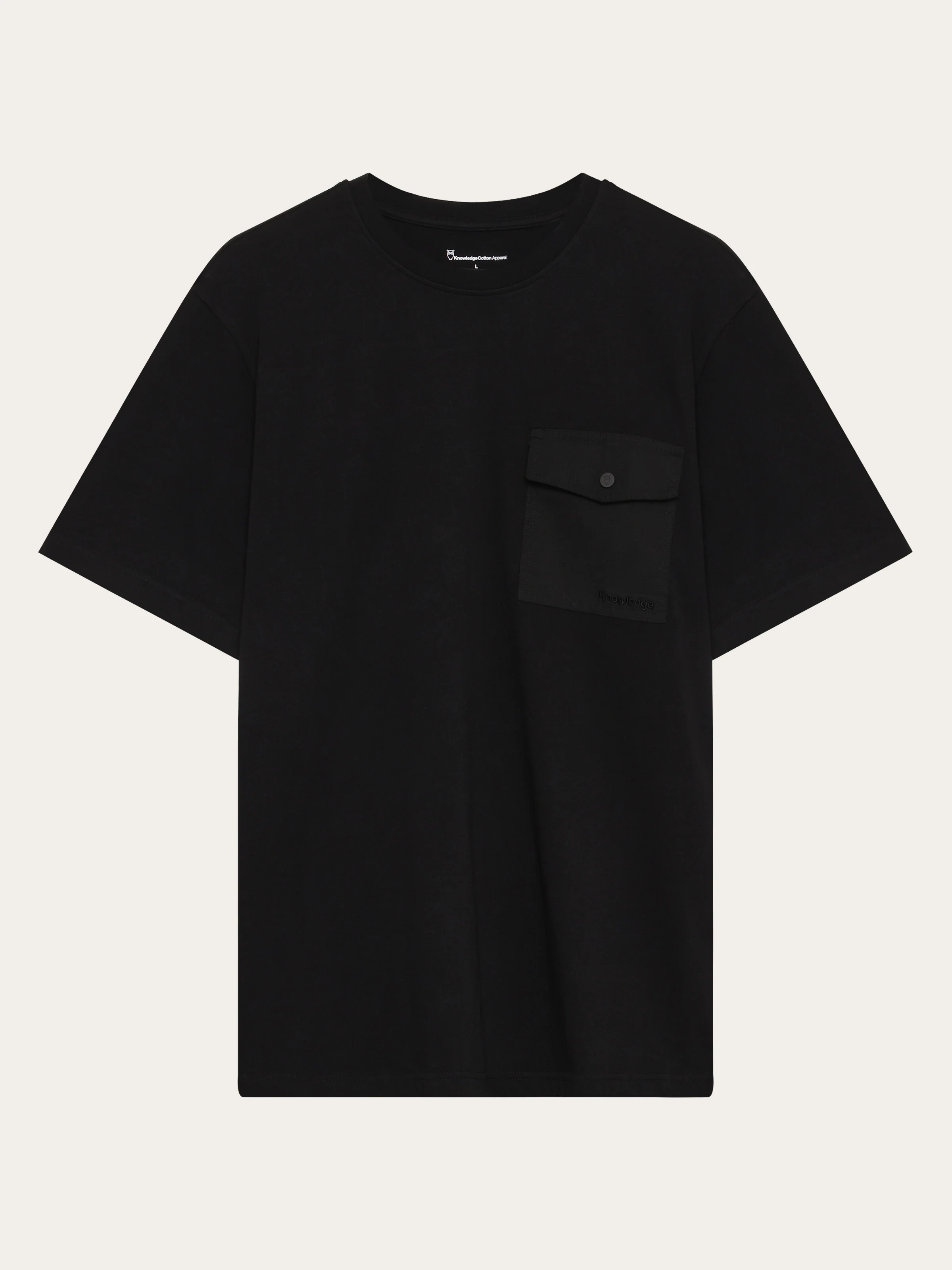 Organic Cotton Pocket T-shirt GOTS - Black Jet