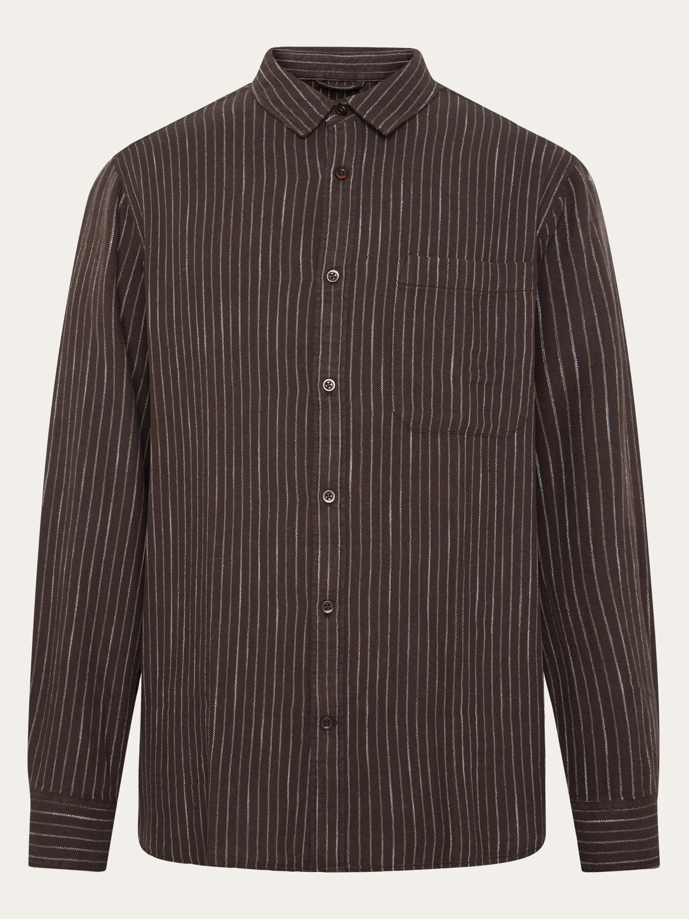 Organic Cotton Striped Shirt GOTS - Brown stripe