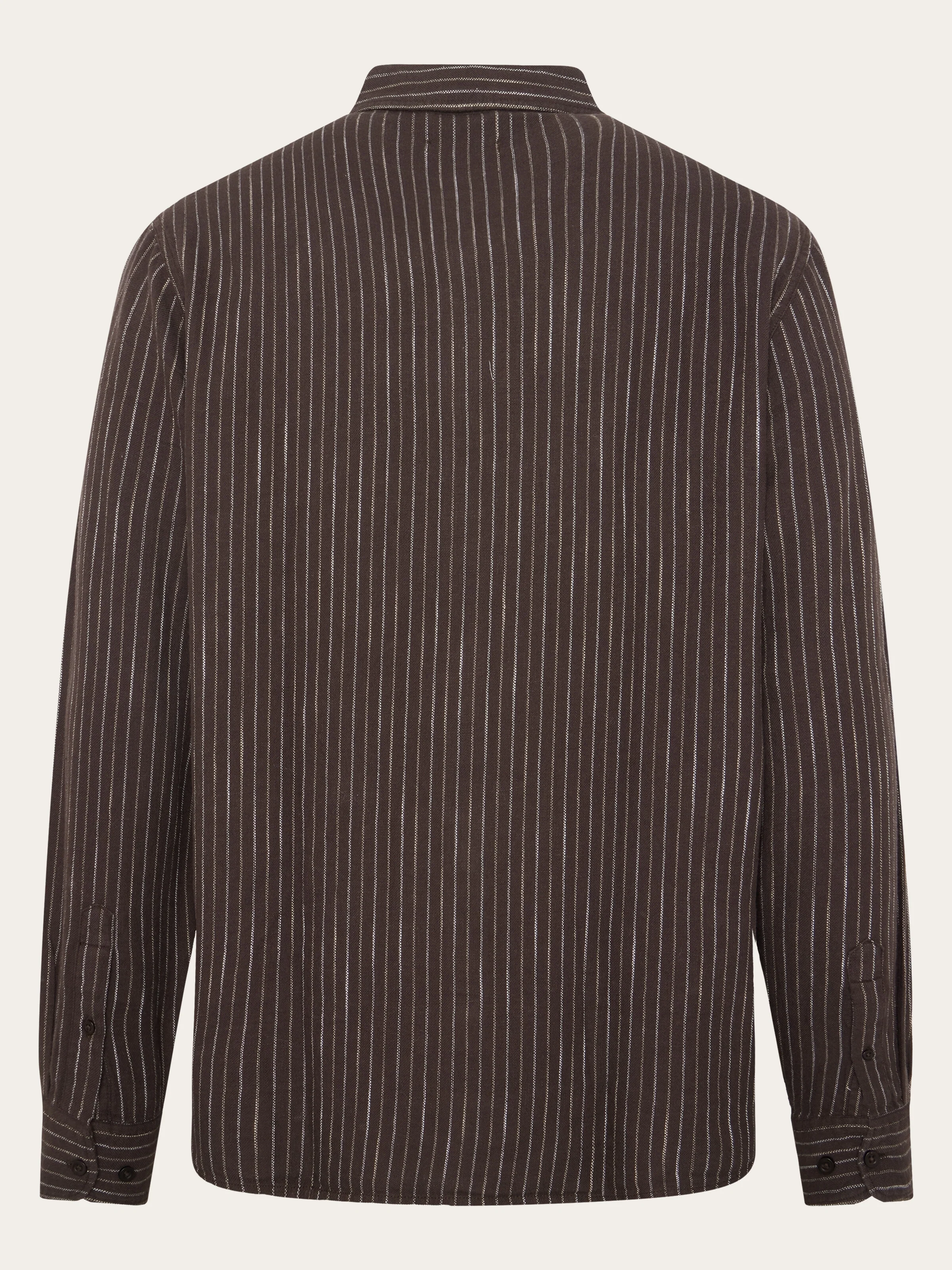 Organic Cotton Striped Shirt GOTS - Brown stripe - Image 3