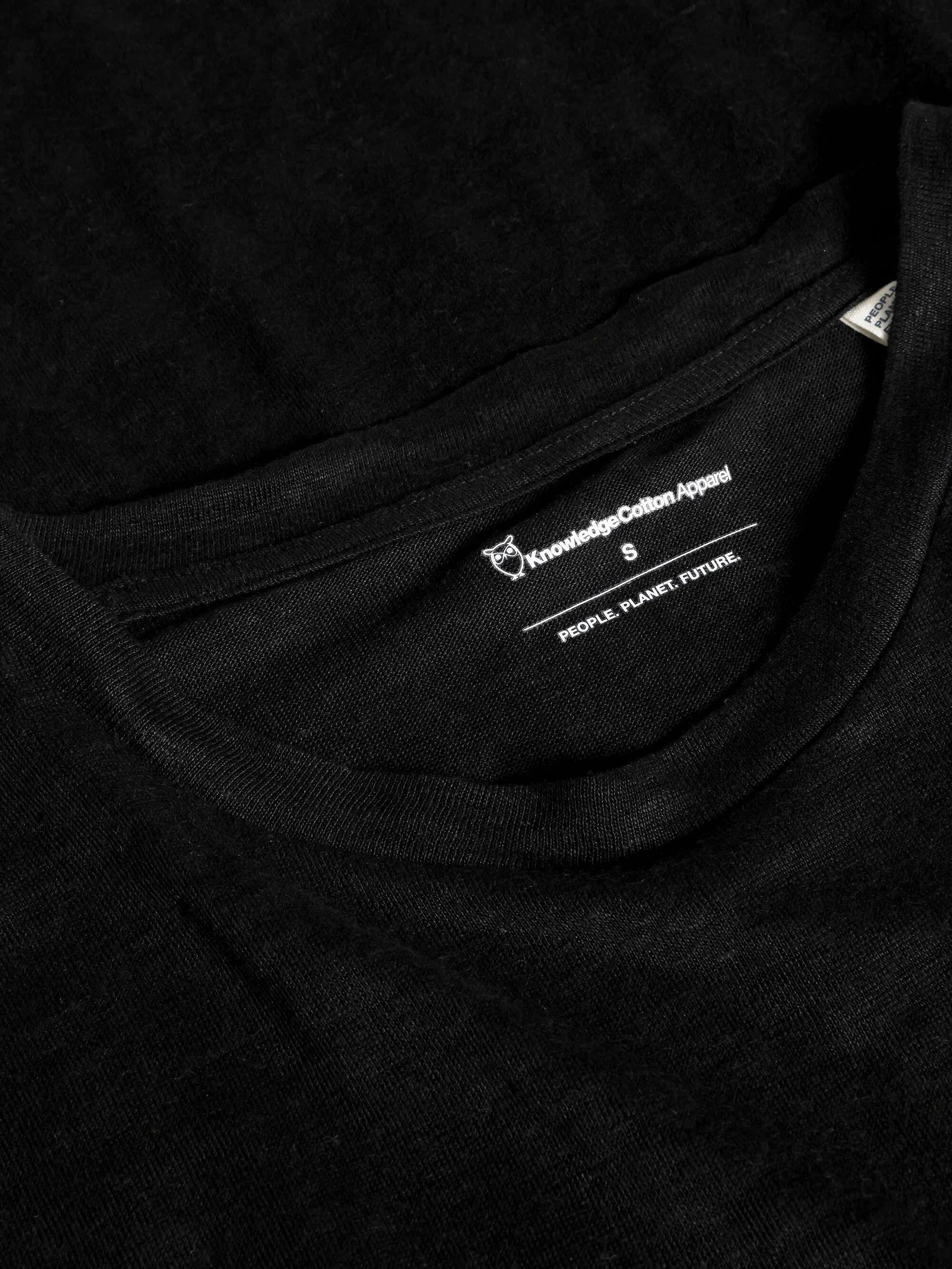 Linen t-shirt dress - Black Jet - Image 2
