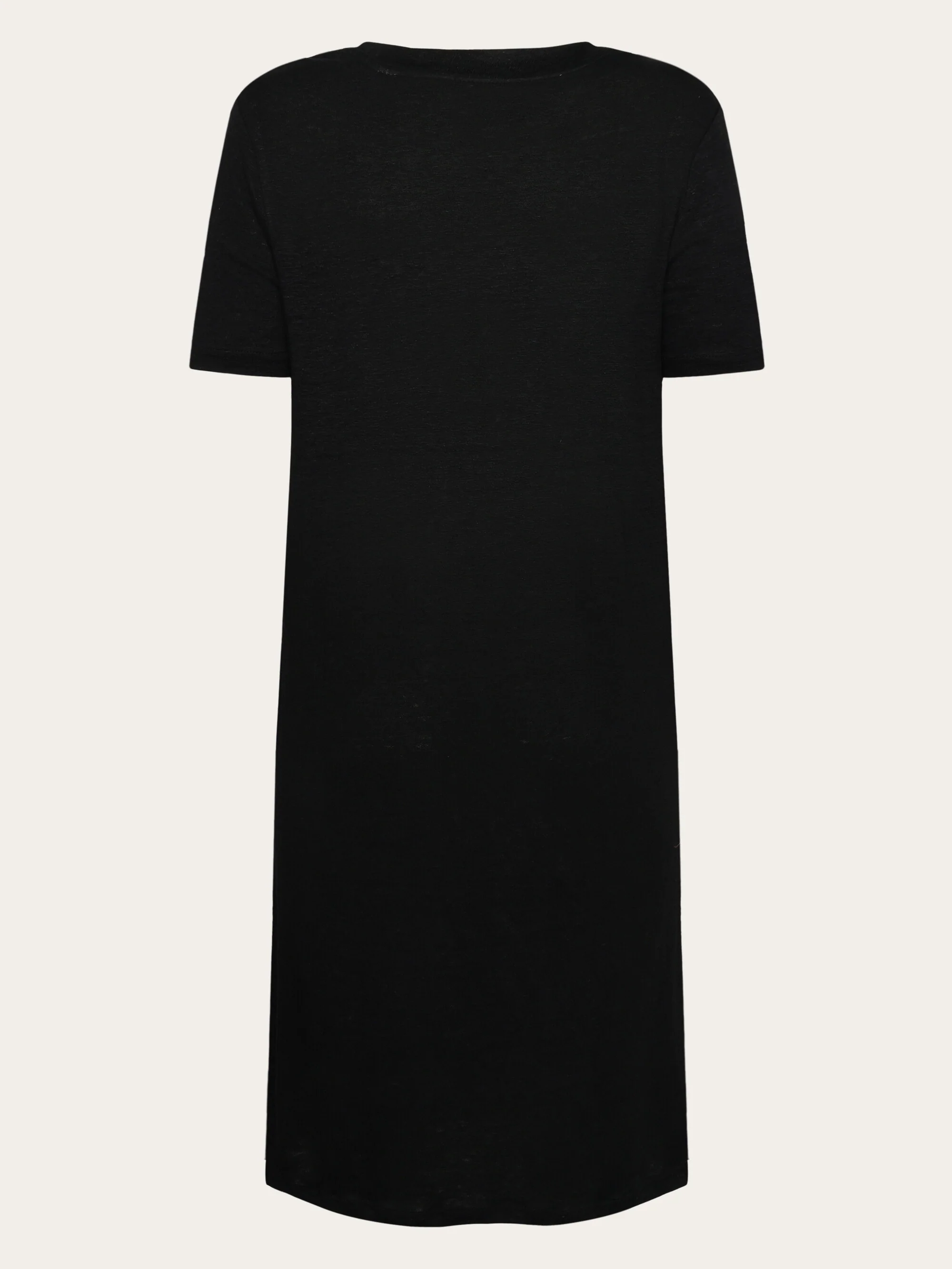 Linen t-shirt dress - Black Jet - Image 3