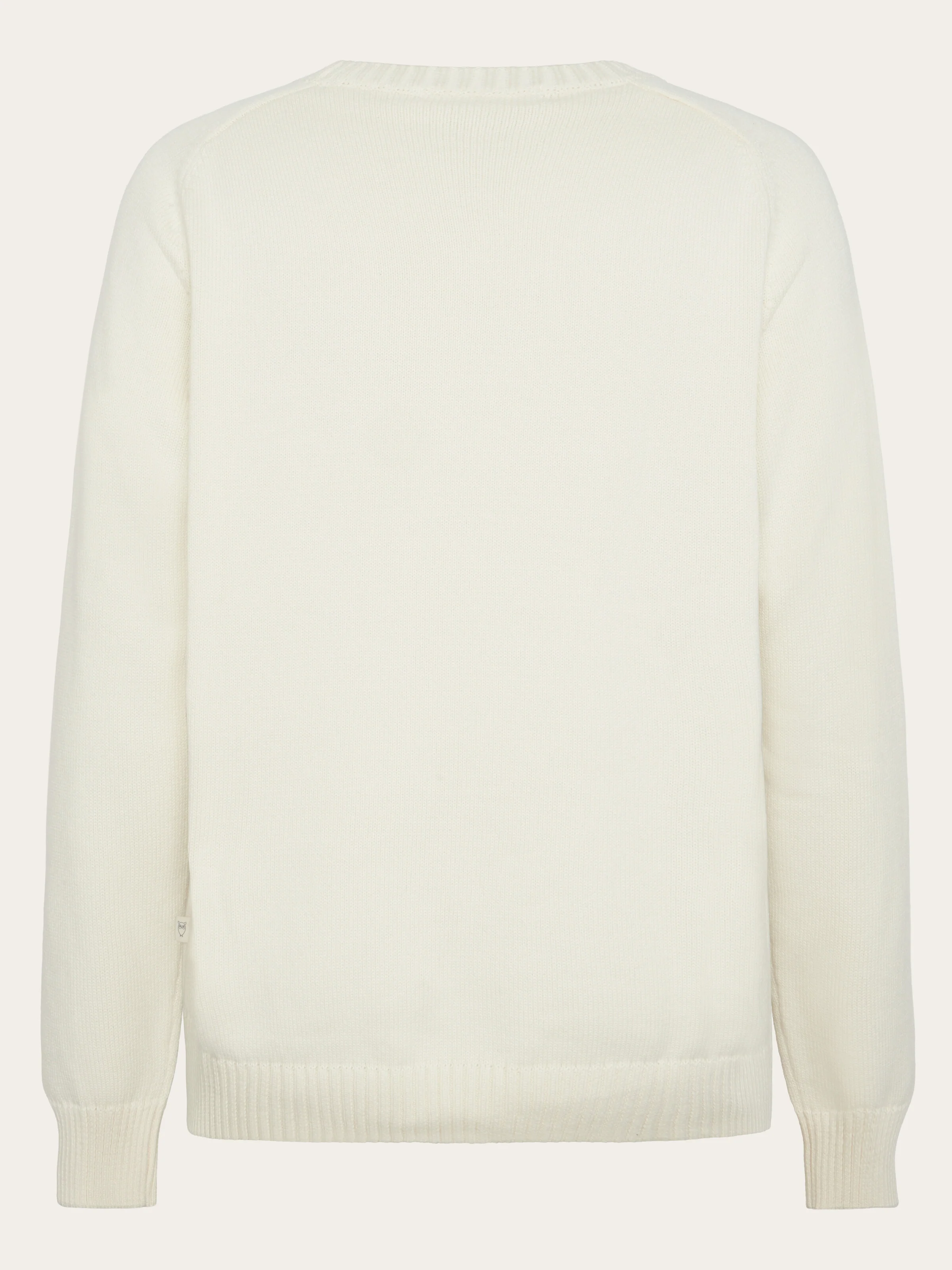 Plain knitted crew neck - Egret - Image 3