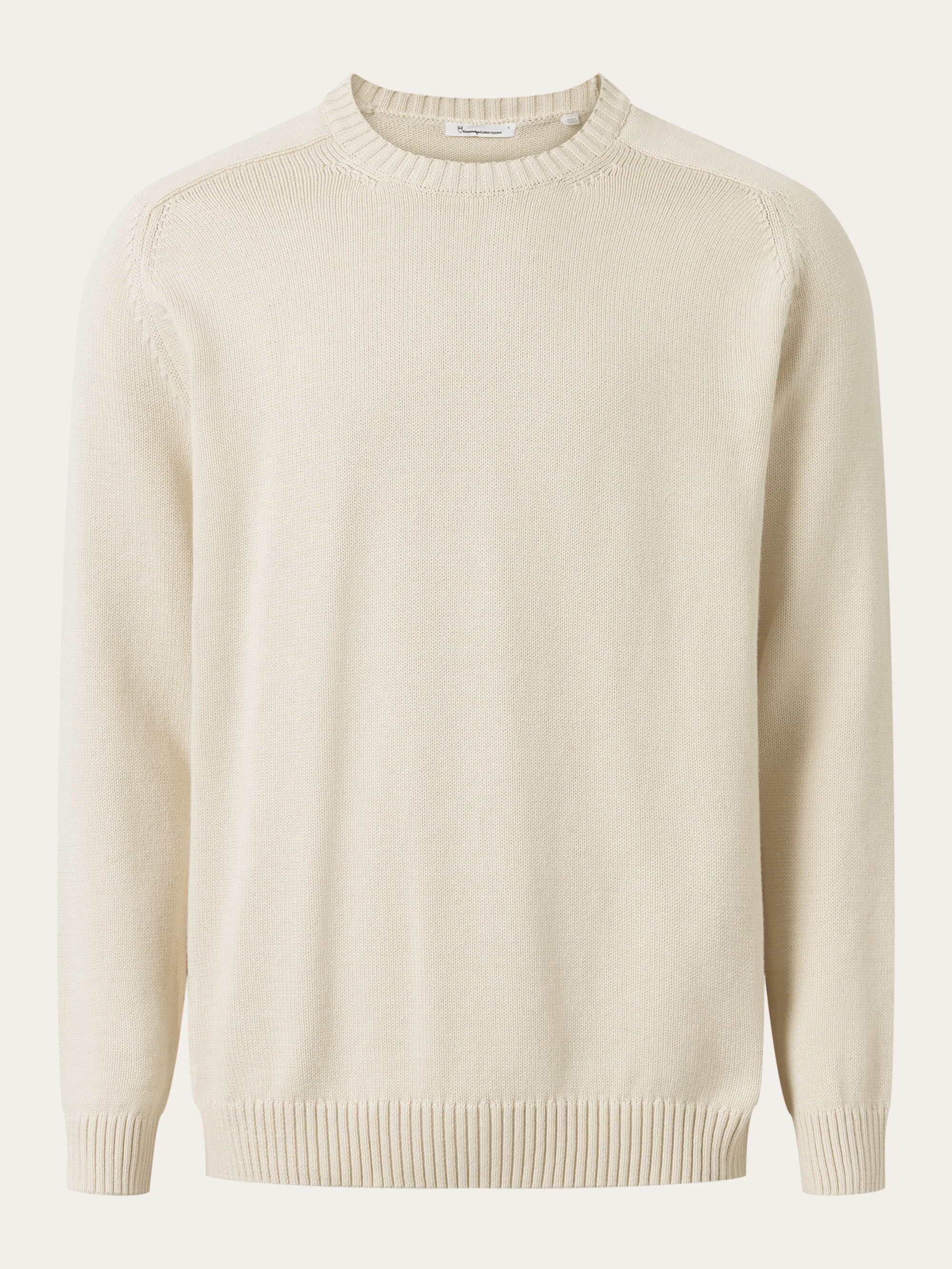 Plain knitted crew neck - Light feather gray