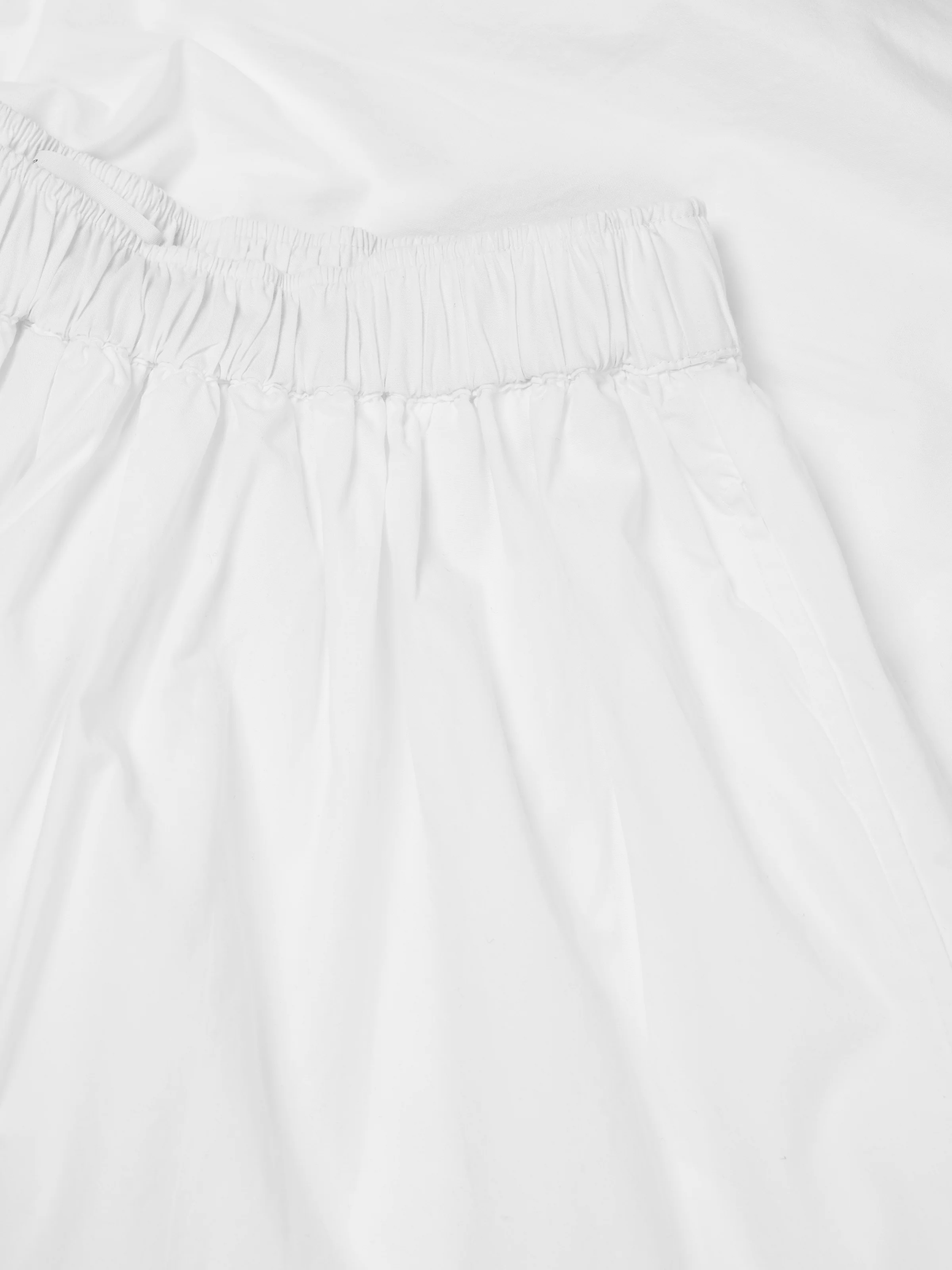 Poplin elastic waist skirt - Bright White - Image 6