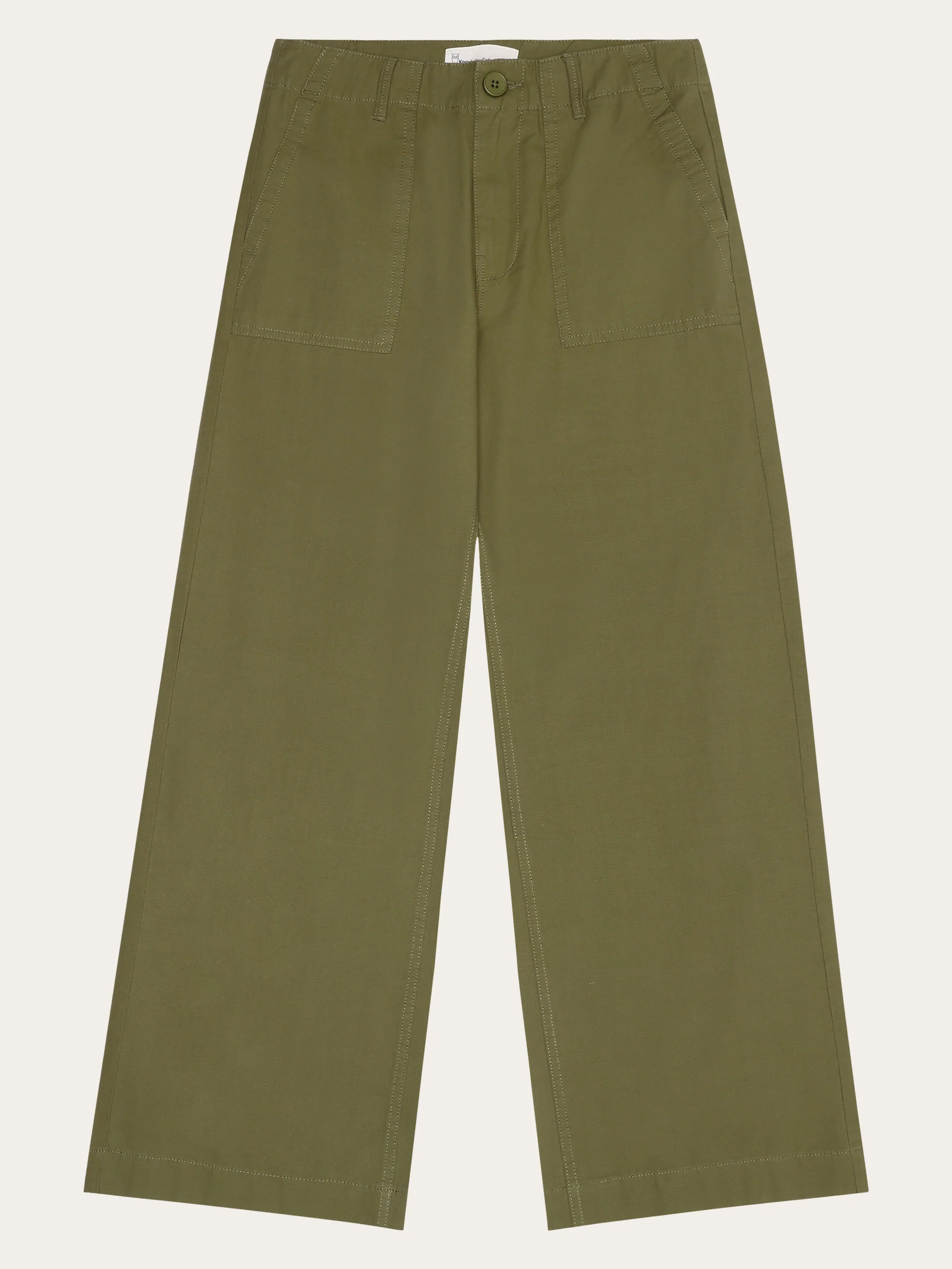 POSEY wide slub pants - Burned Olive