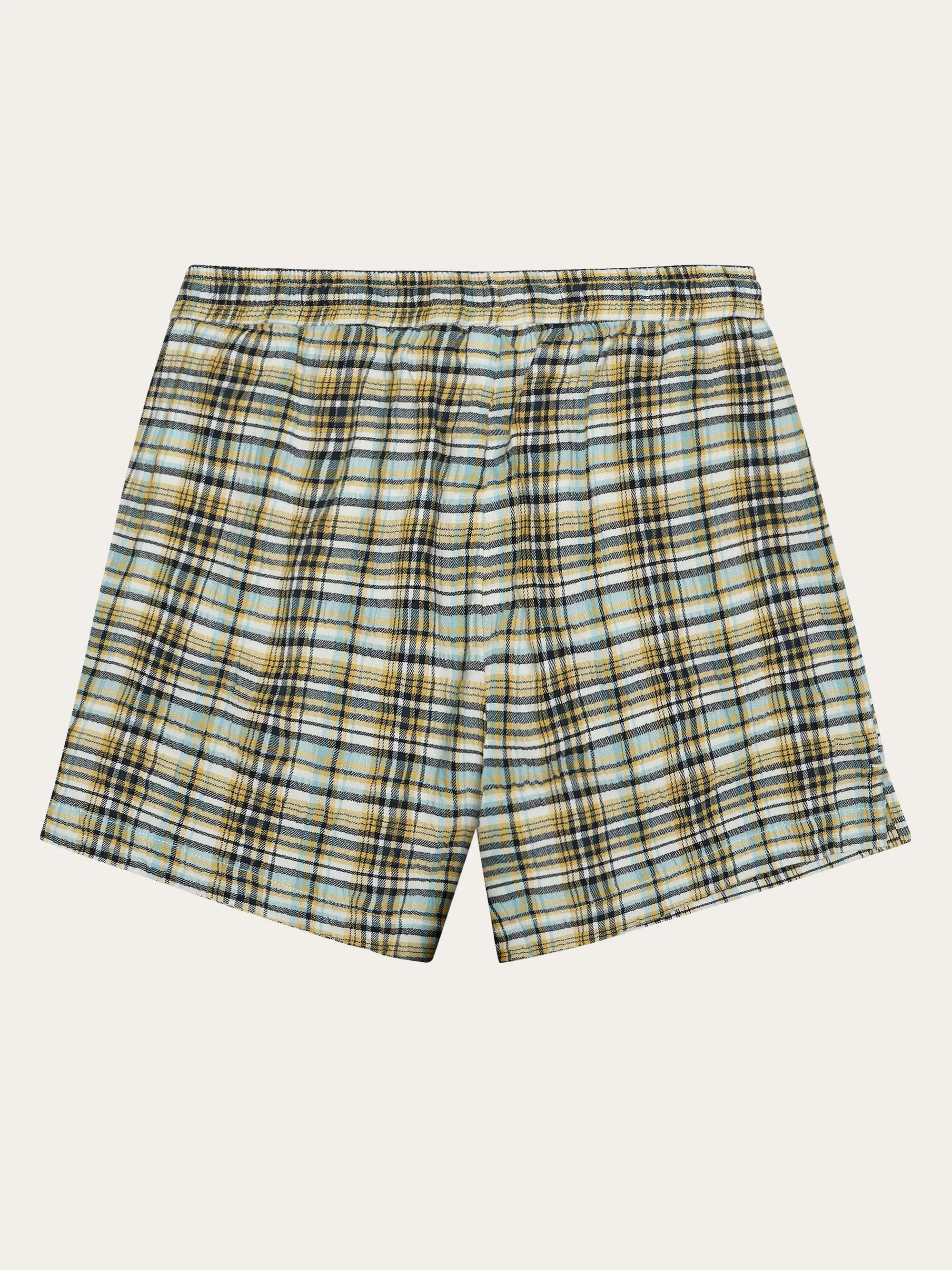 POSEY wide mid-rise check seersucker shorts - GOTS/Vegan - Yellow check - Image 3