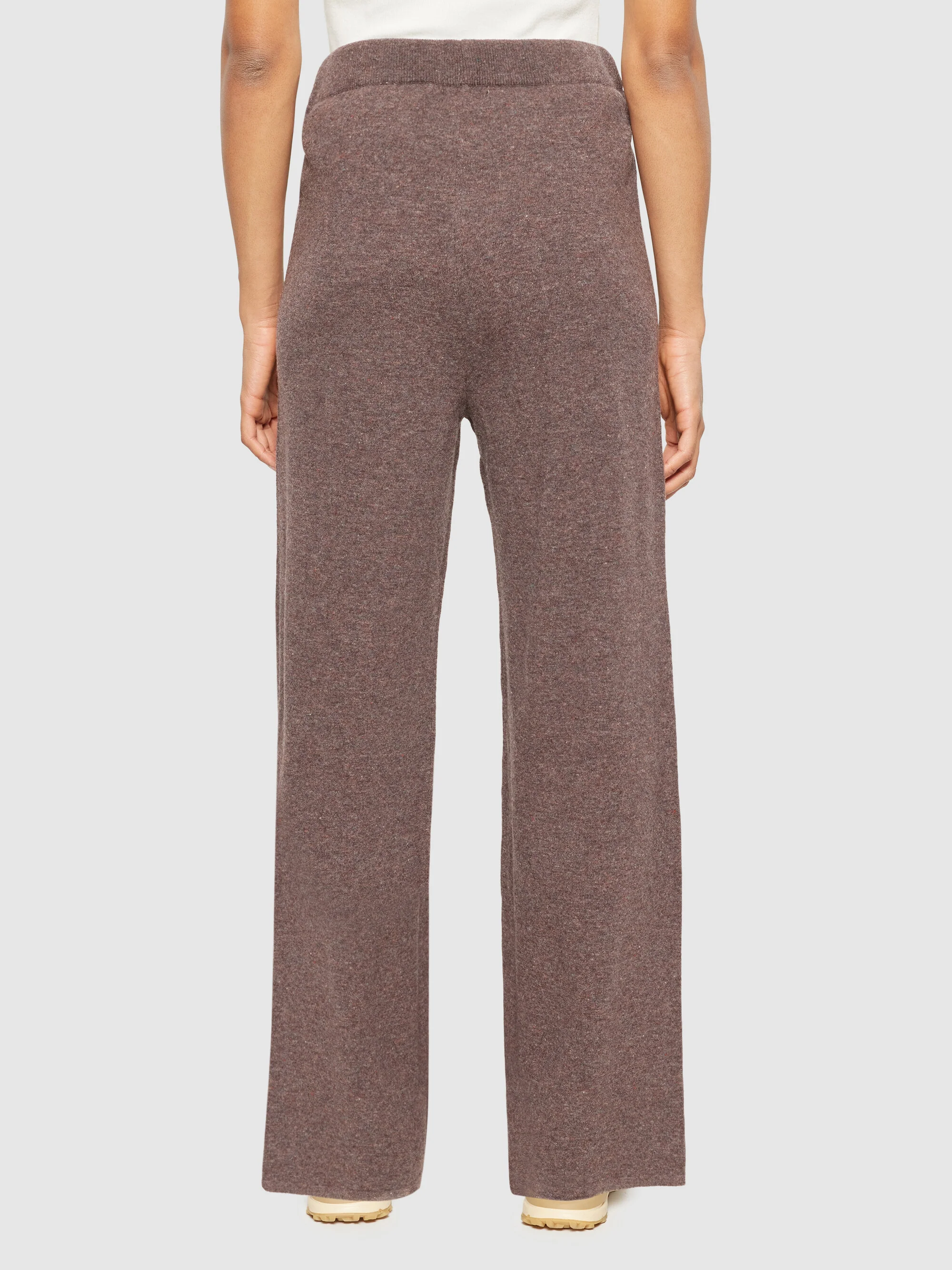 POSEY wide mid-rise knitted pants - RWS - Demitasse (brown) - Image 3
