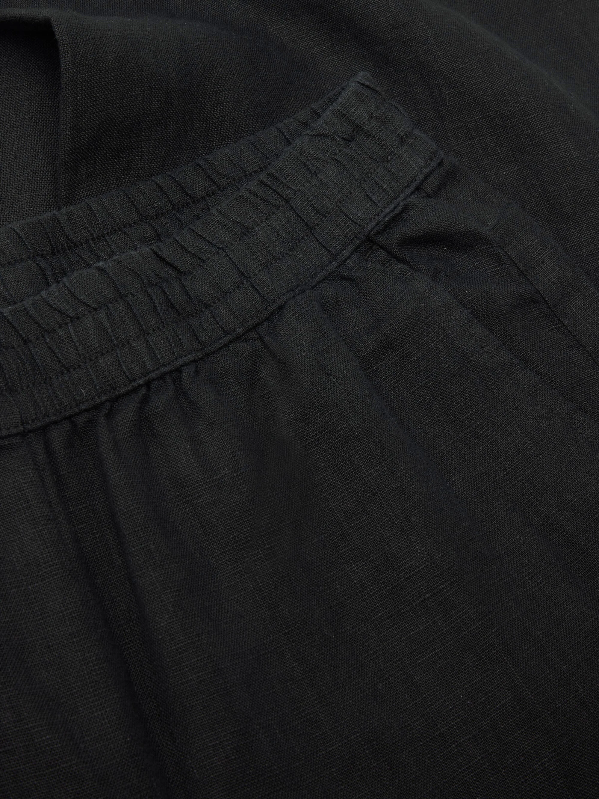 Posey wide linen pants - Black Jet - Image 4