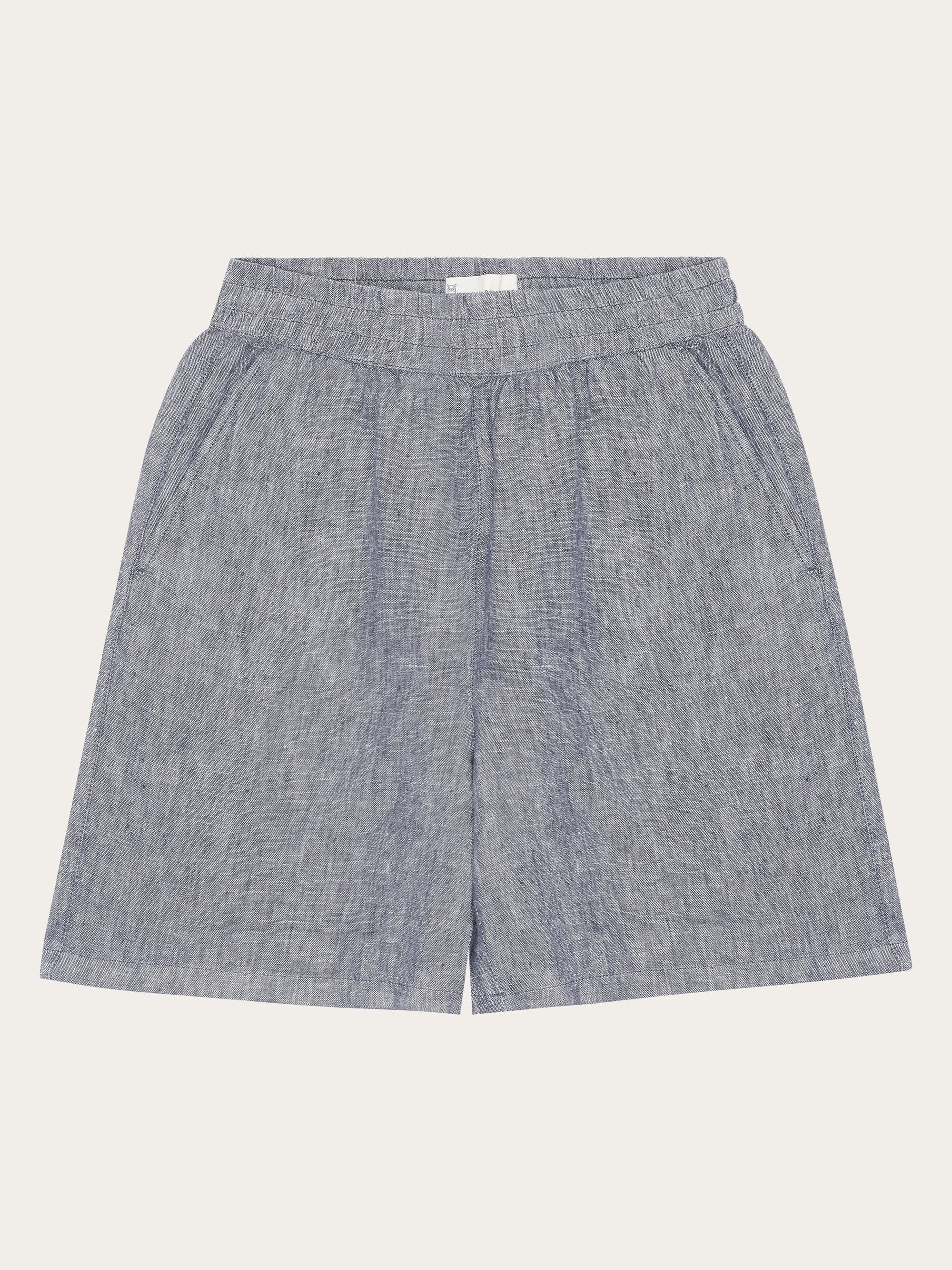 Posey wide linen shorts - Vintage Indigo