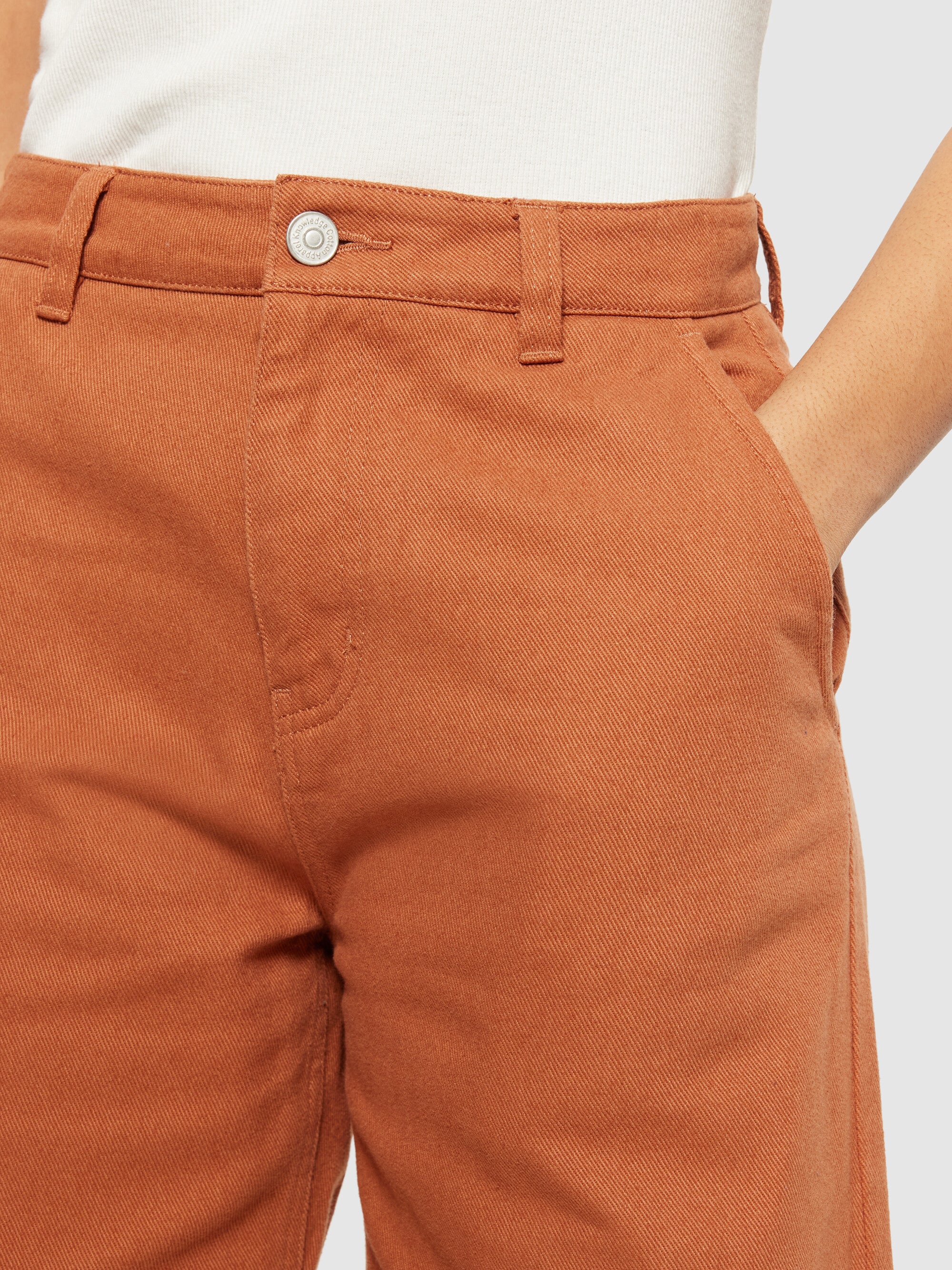 POSEY wide mid-rise twill pant - GOTS/Vegan - Mocha Bisque - Image 5