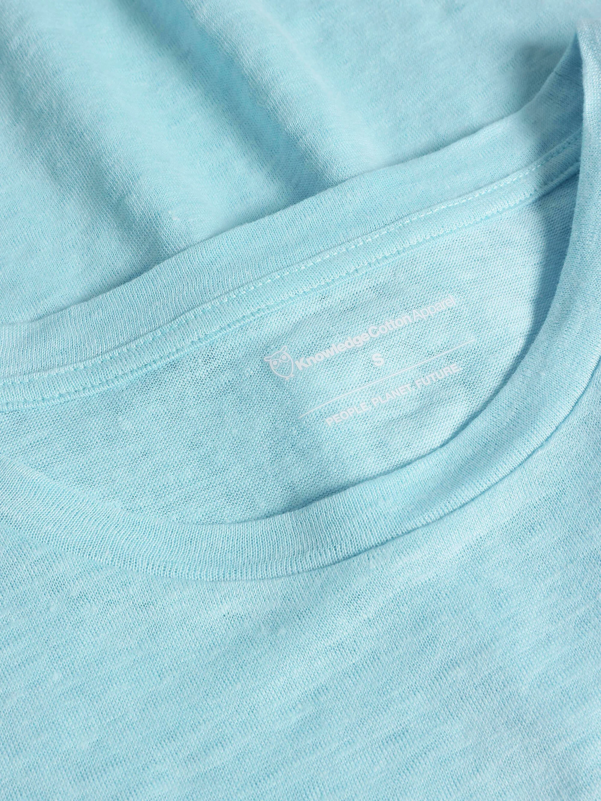 Reg linen t-shirt - Aqua-Esque - Image 2