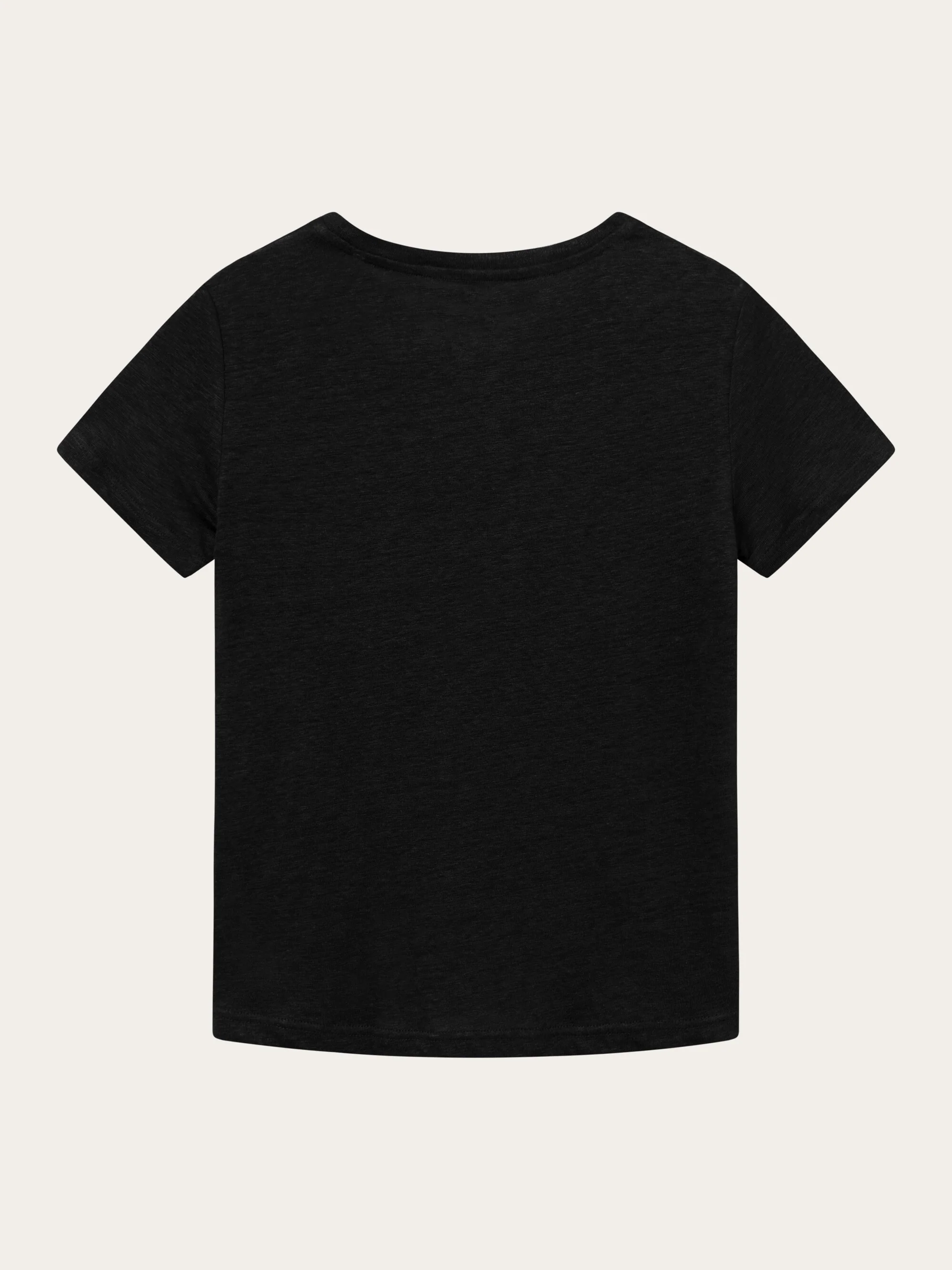 Reg linen t-shirt - Black Jet - Image 4