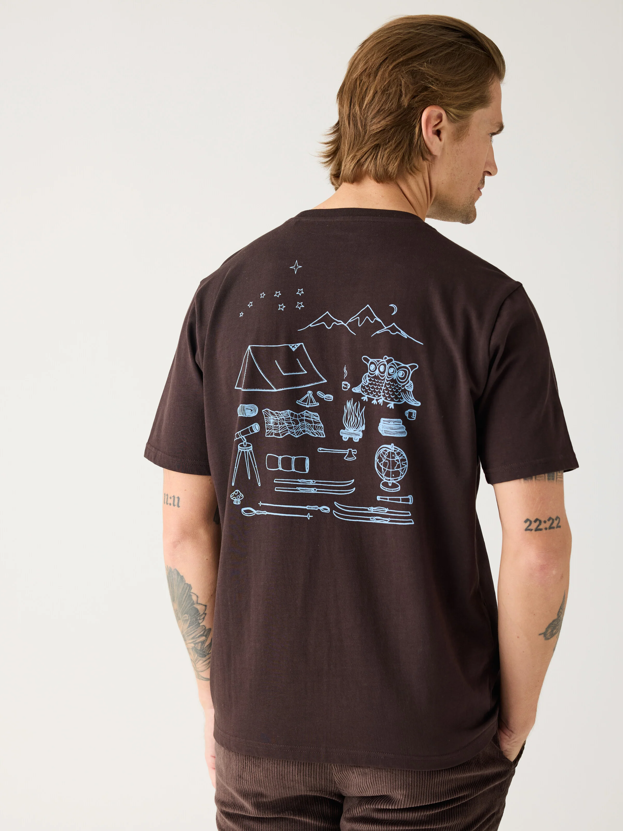 Regenerative Organic Cotton Back Print T-Shirt GOTS - Chocolate Torte - Image 3