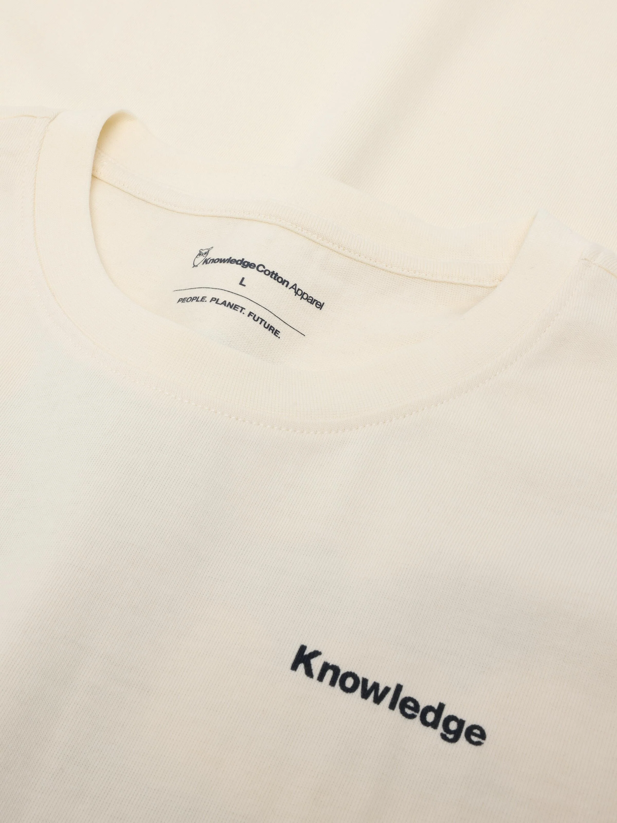 Regenerative Organic Cotton Back Print T-Shirt GOTS - Egret - Image 4