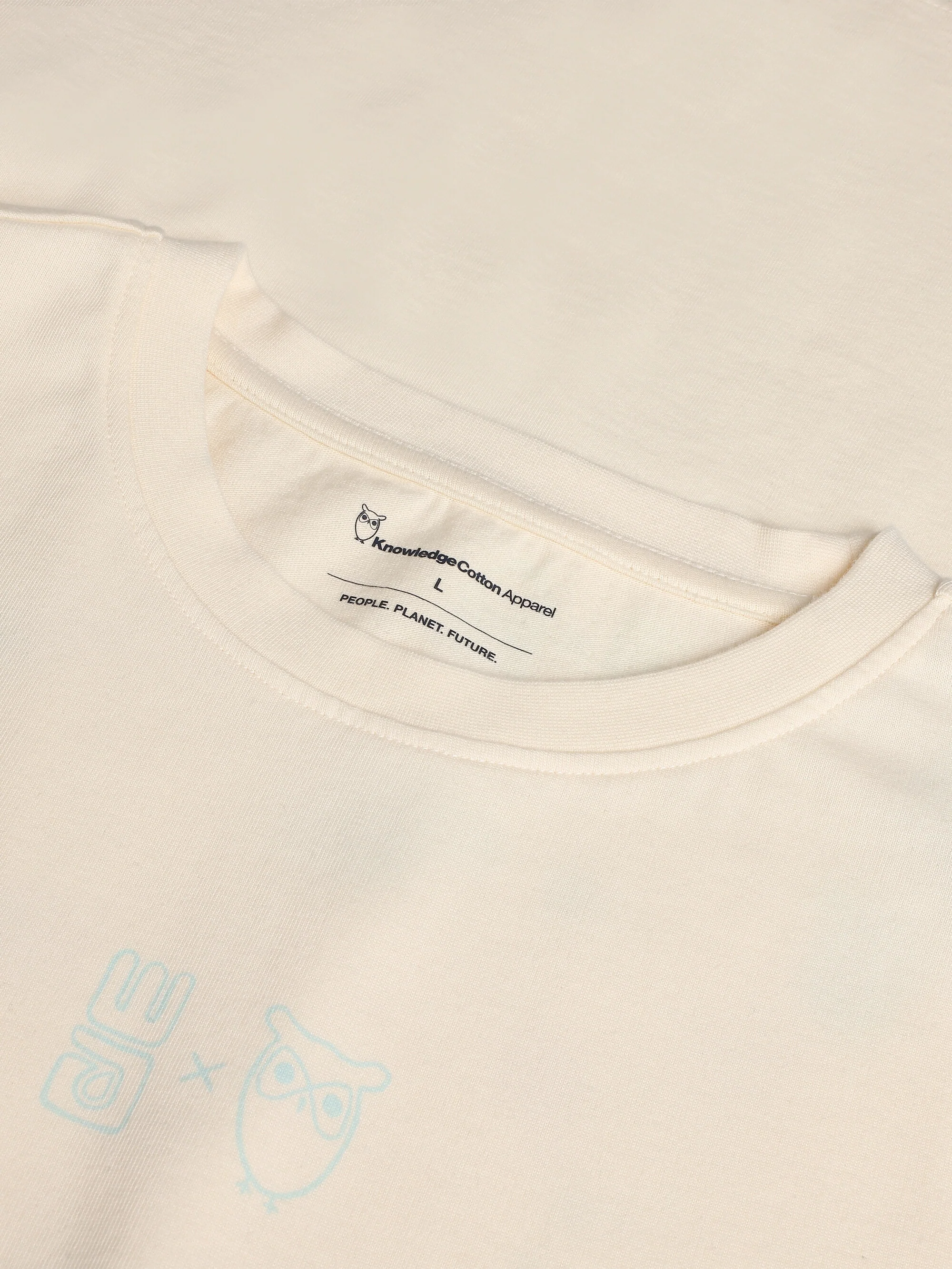 Regenerative Organic Cotton Back Printed T-Shirt Water Is Life GOTS/Vegan - Egret - Image 2