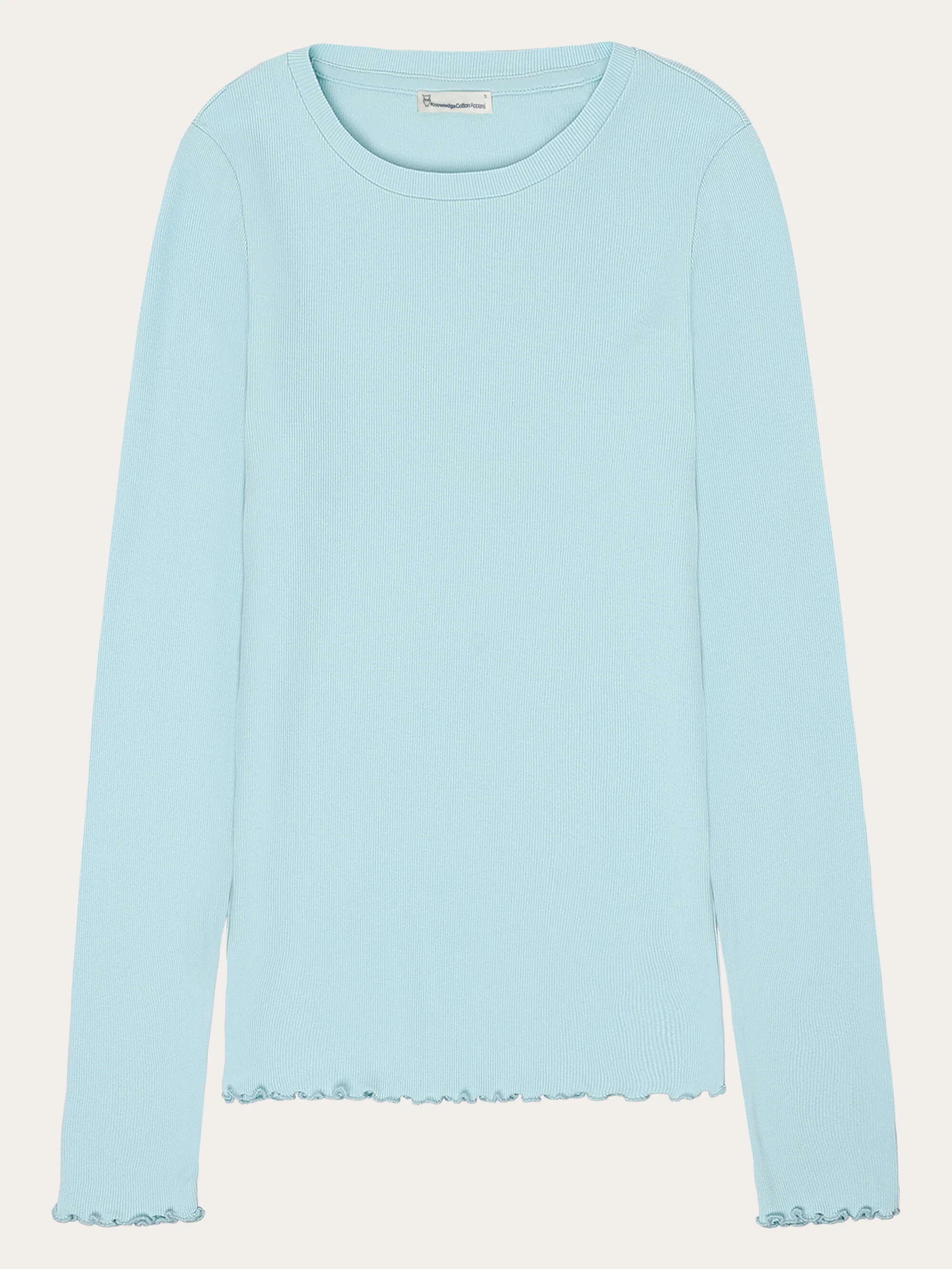 Regenerative Organic Cotton Rib Long Sleeve GOTS/Vegan - Aqua-Esque