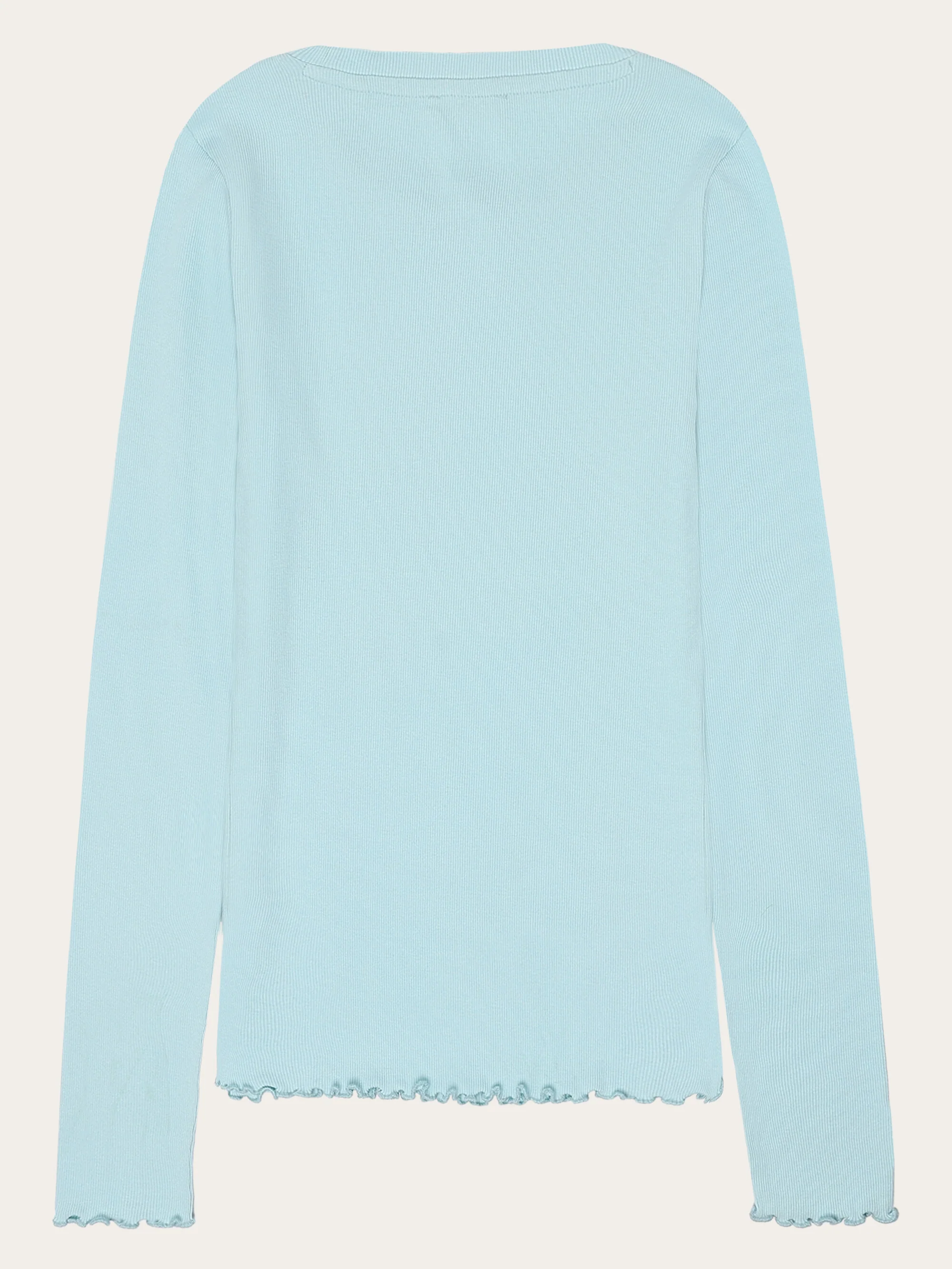 Regenerative Organic Cotton Rib Long Sleeve GOTS/Vegan - Aqua-Esque - Image 3