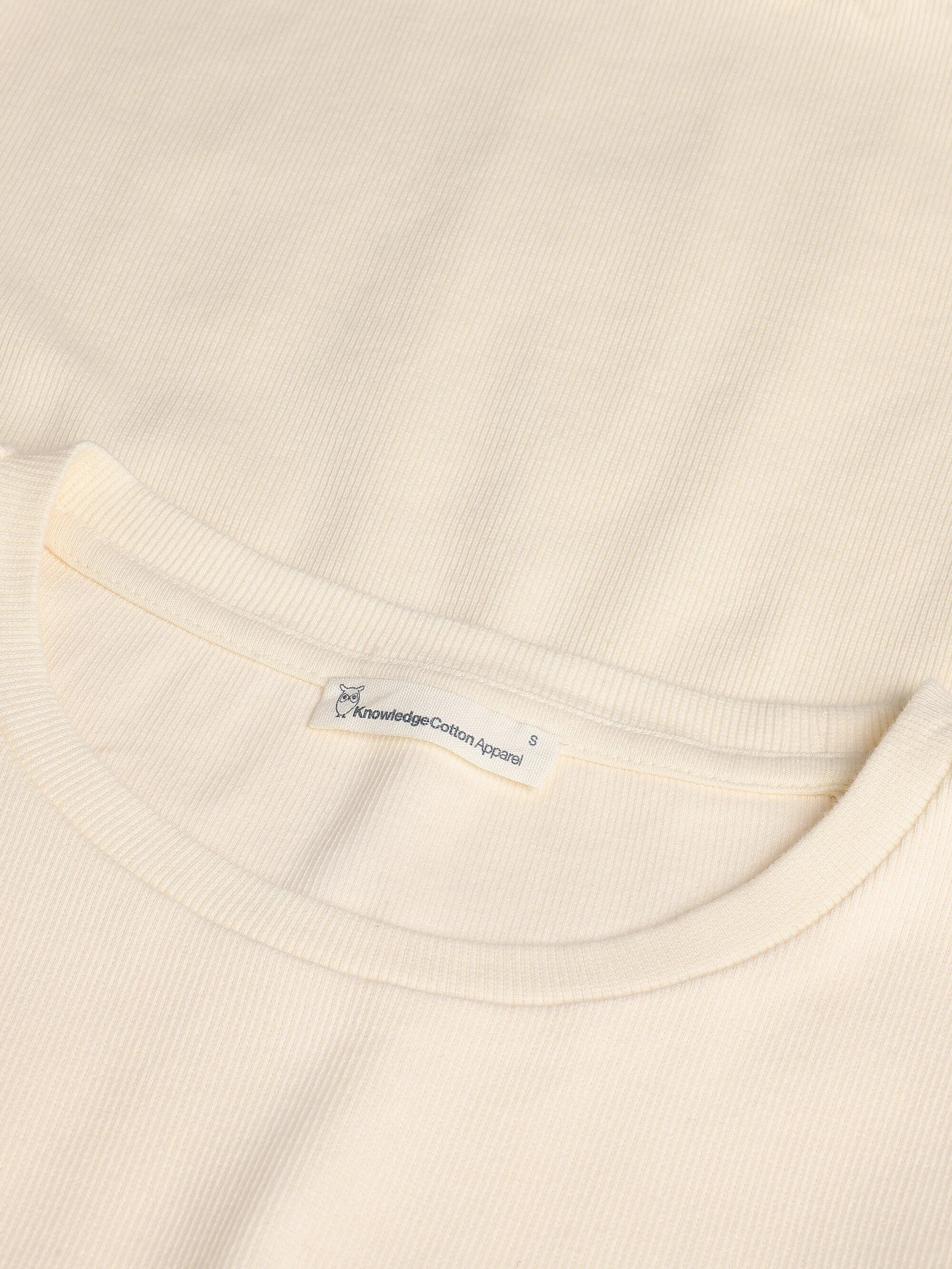 Regenerative Organic Cotton Rib Long Sleeve GOTS/Vegan - Egret - Image 2