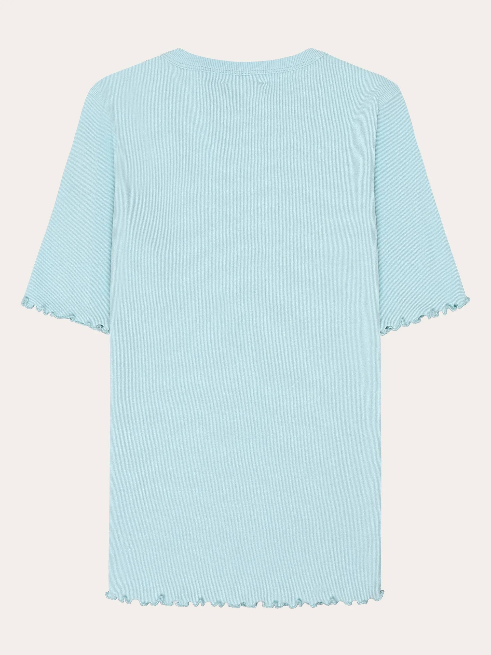 Regenerative Organic Cotton Rib T-Shirt GOTS/Vegan - Aqua-Esque - Image 3