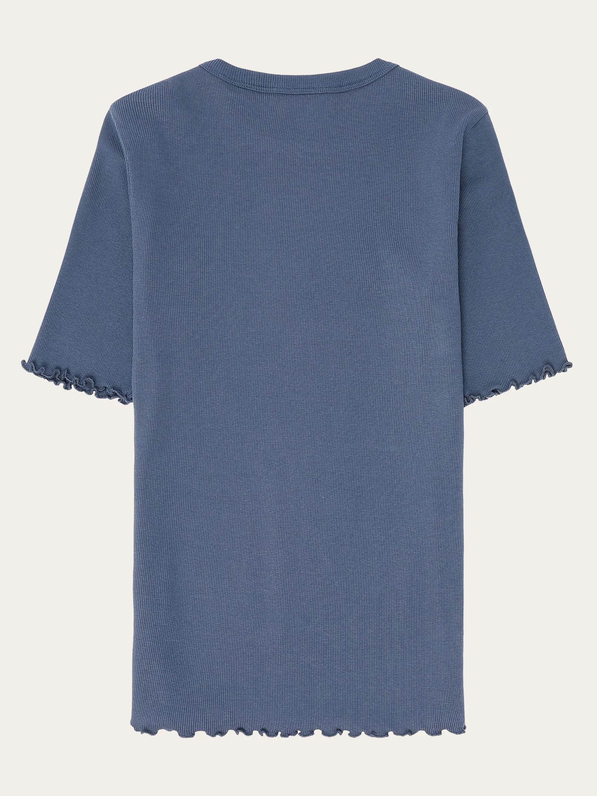 Regenerative Organic Cotton Rib T-Shirt GOTS/Vegan - Vintage Indigo - Image 3