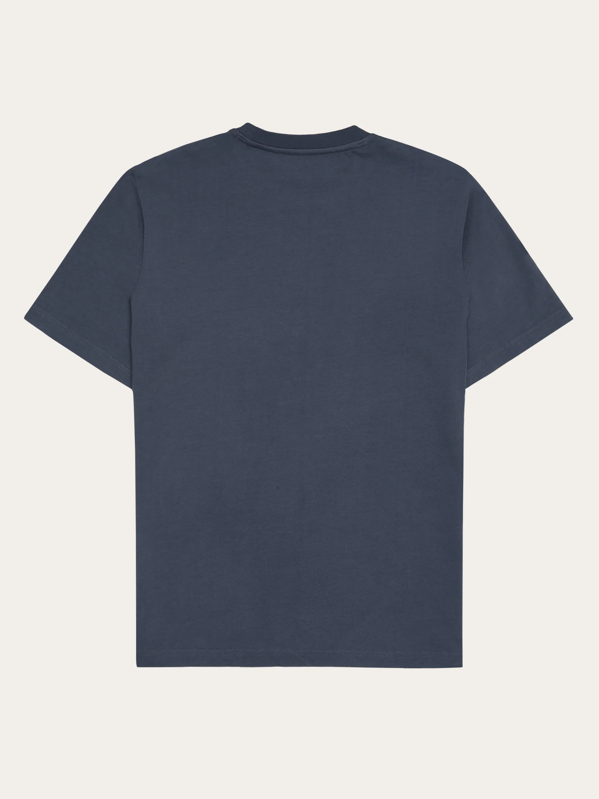 Regular drop-shoulder short sleeve heavy single jersey printed t-shirt GOTS/Vegan - Vintage Indigo - Image 3