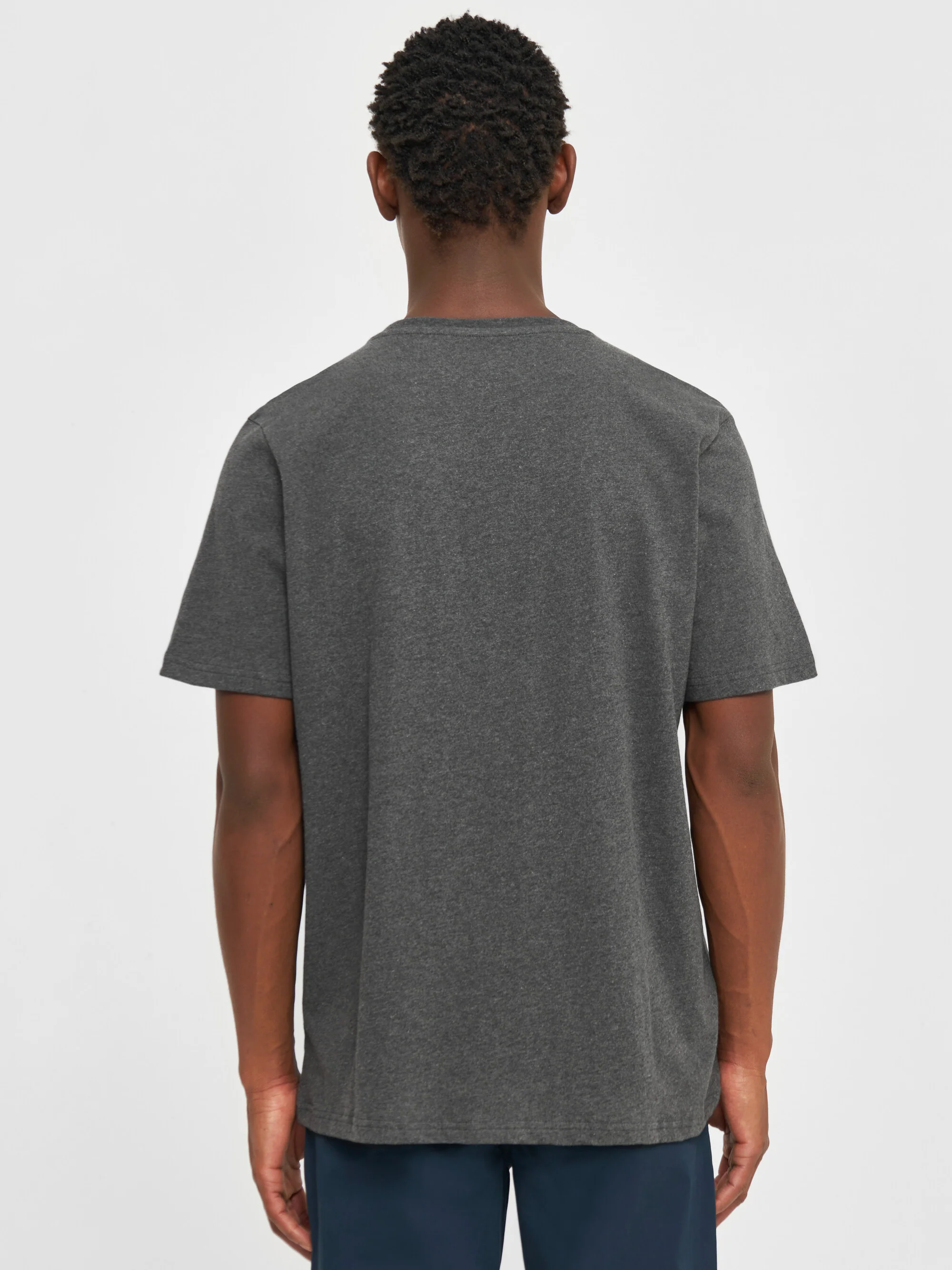Regular fit Badge t-shirt - Dark Grey Melange - Image 3