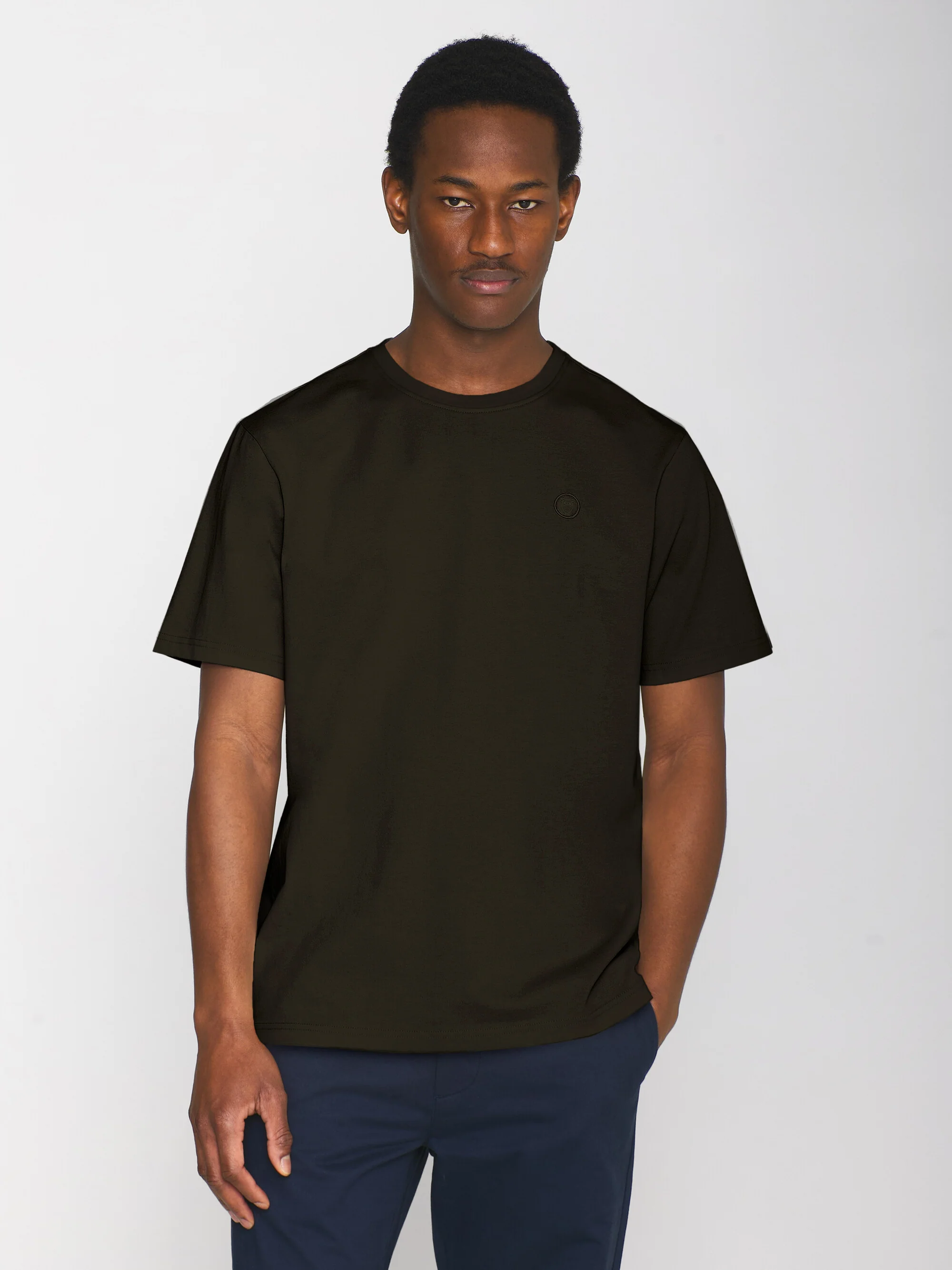 Regular fit Badge t-shirt - Green melange - Image 2