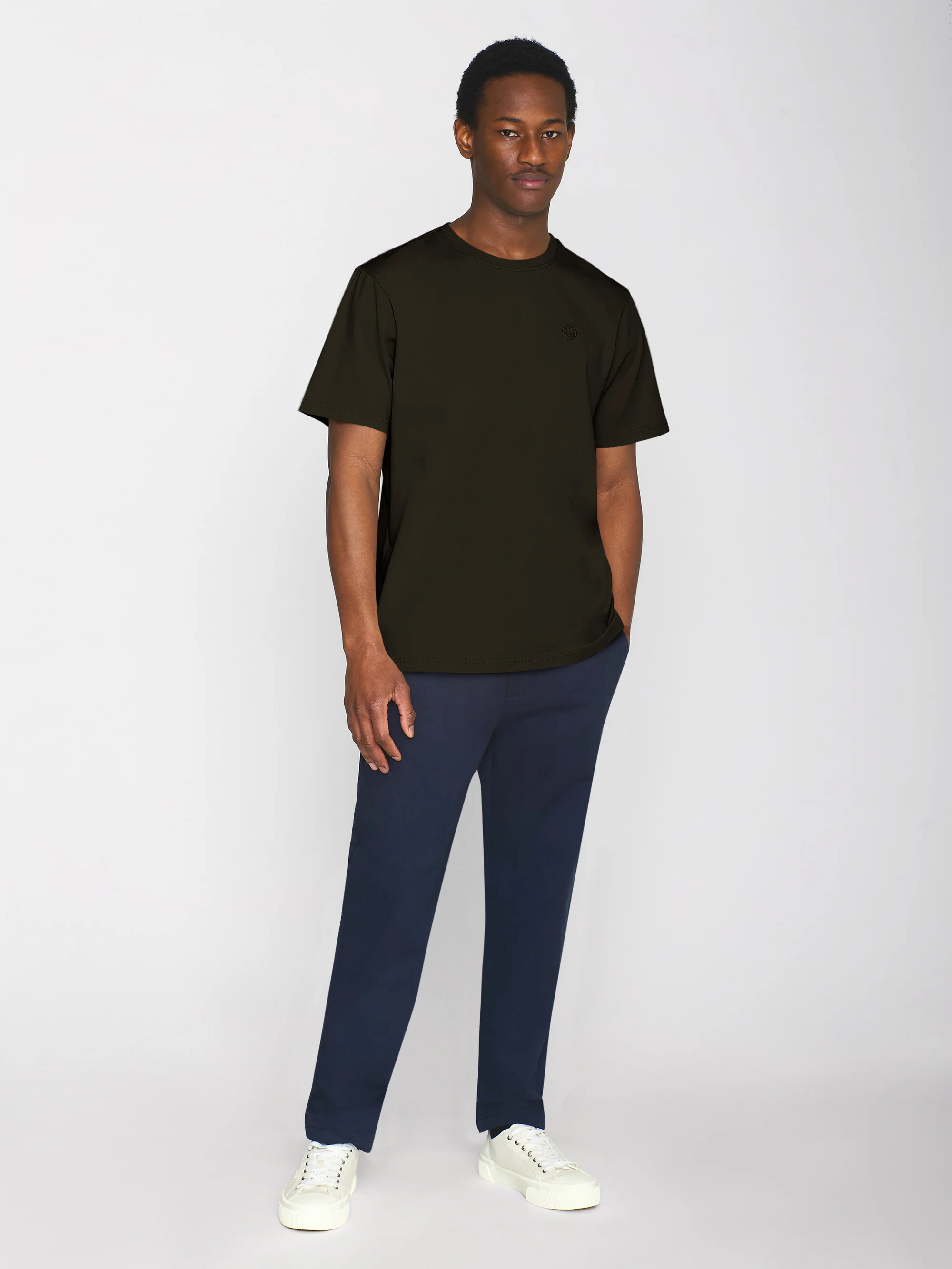 Regular fit Badge t-shirt - Green melange - Image 4
