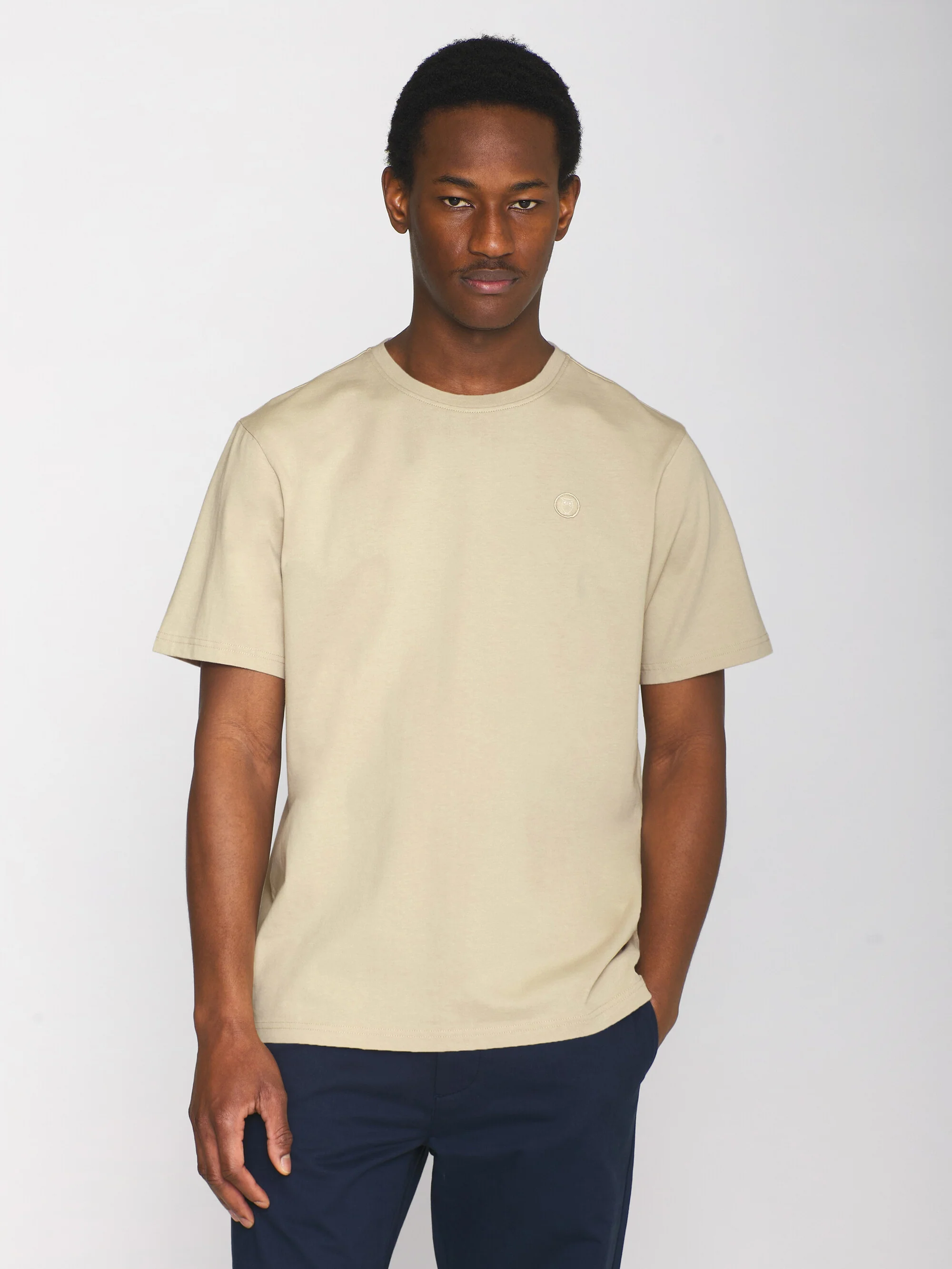 Regular fit Badge t-shirt - Safari melange - Image 2