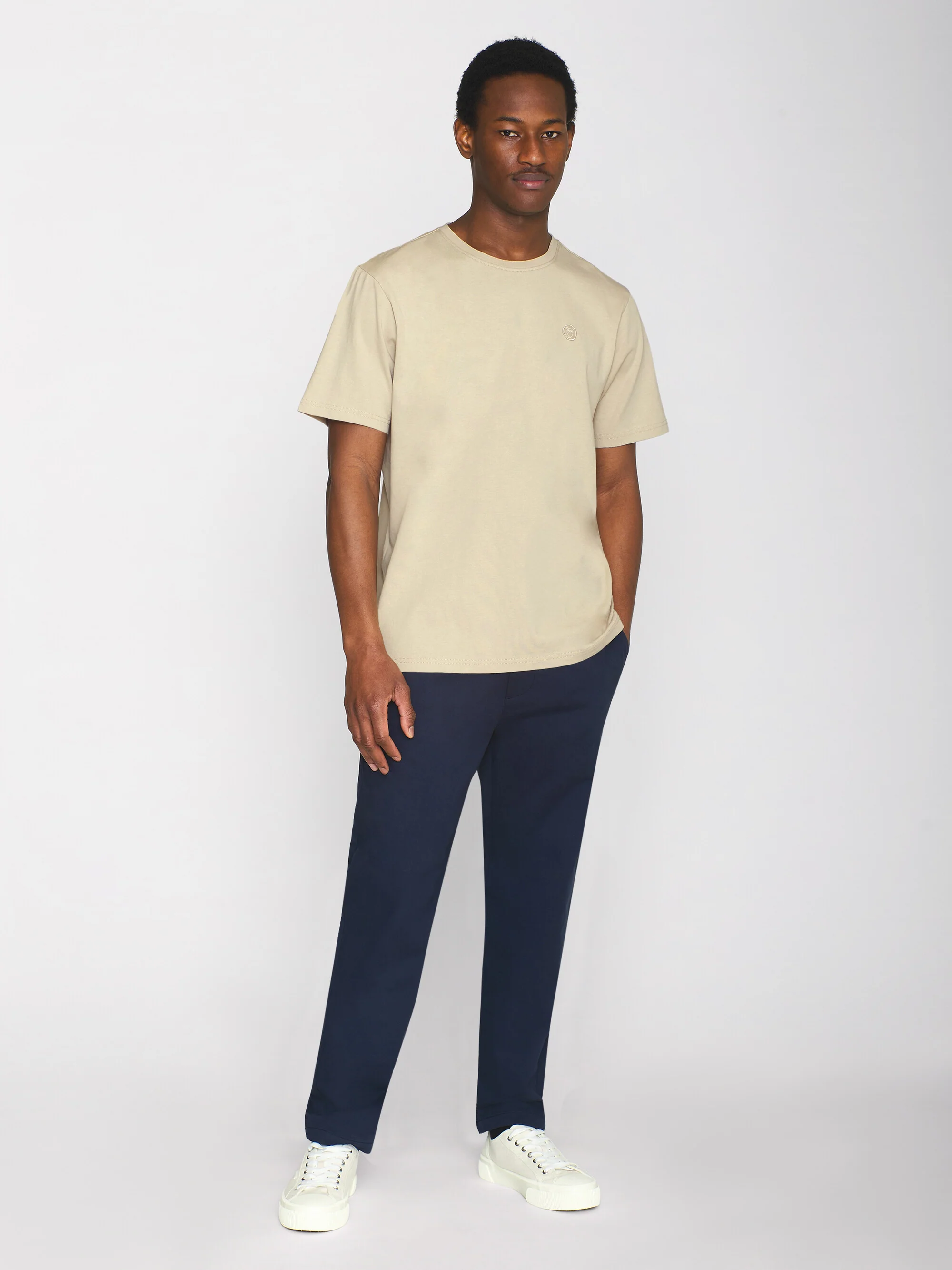 Regular fit Badge t-shirt - Safari melange - Image 4
