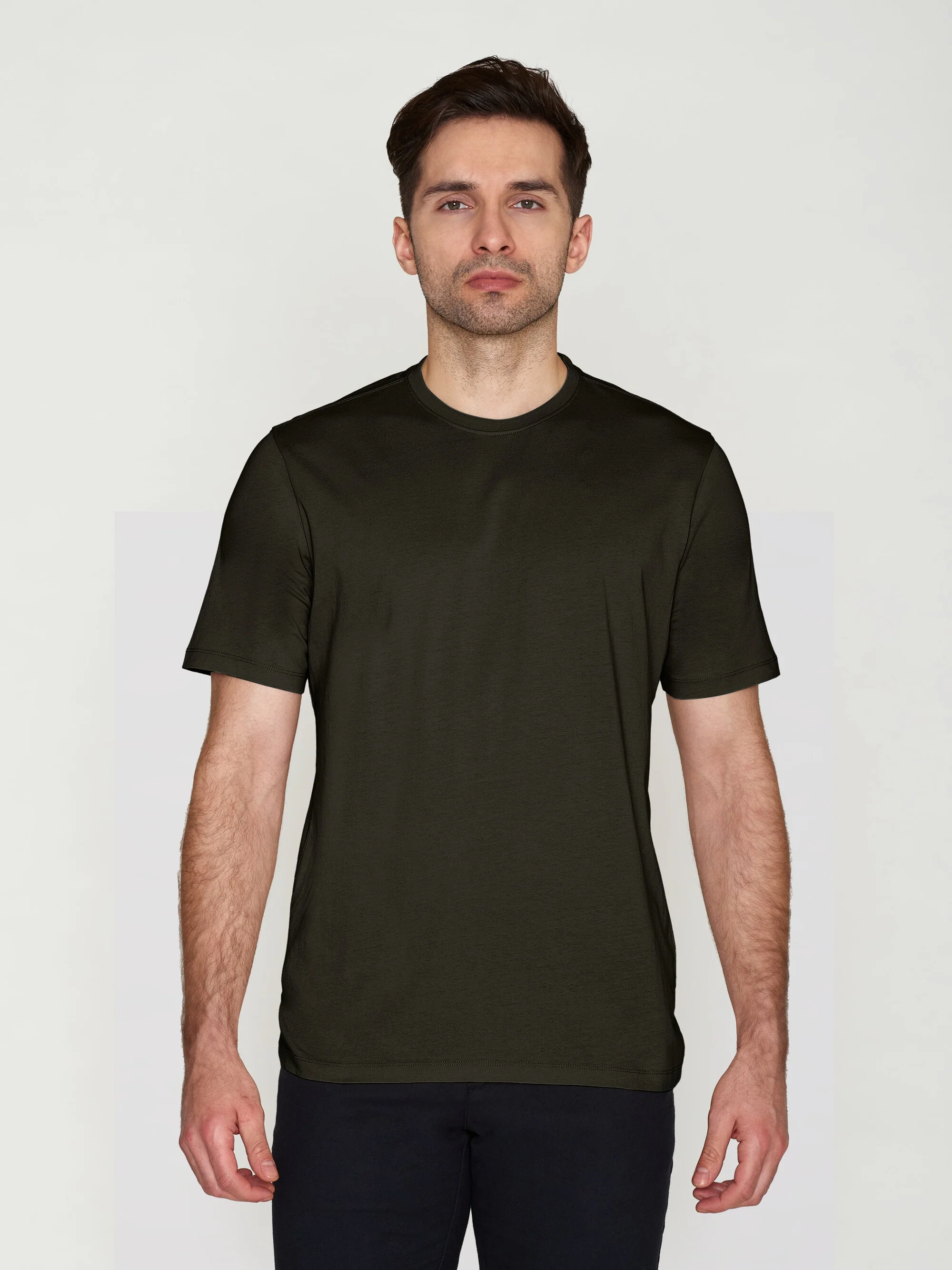 Regular fit Basic tee - Green melange - Image 2