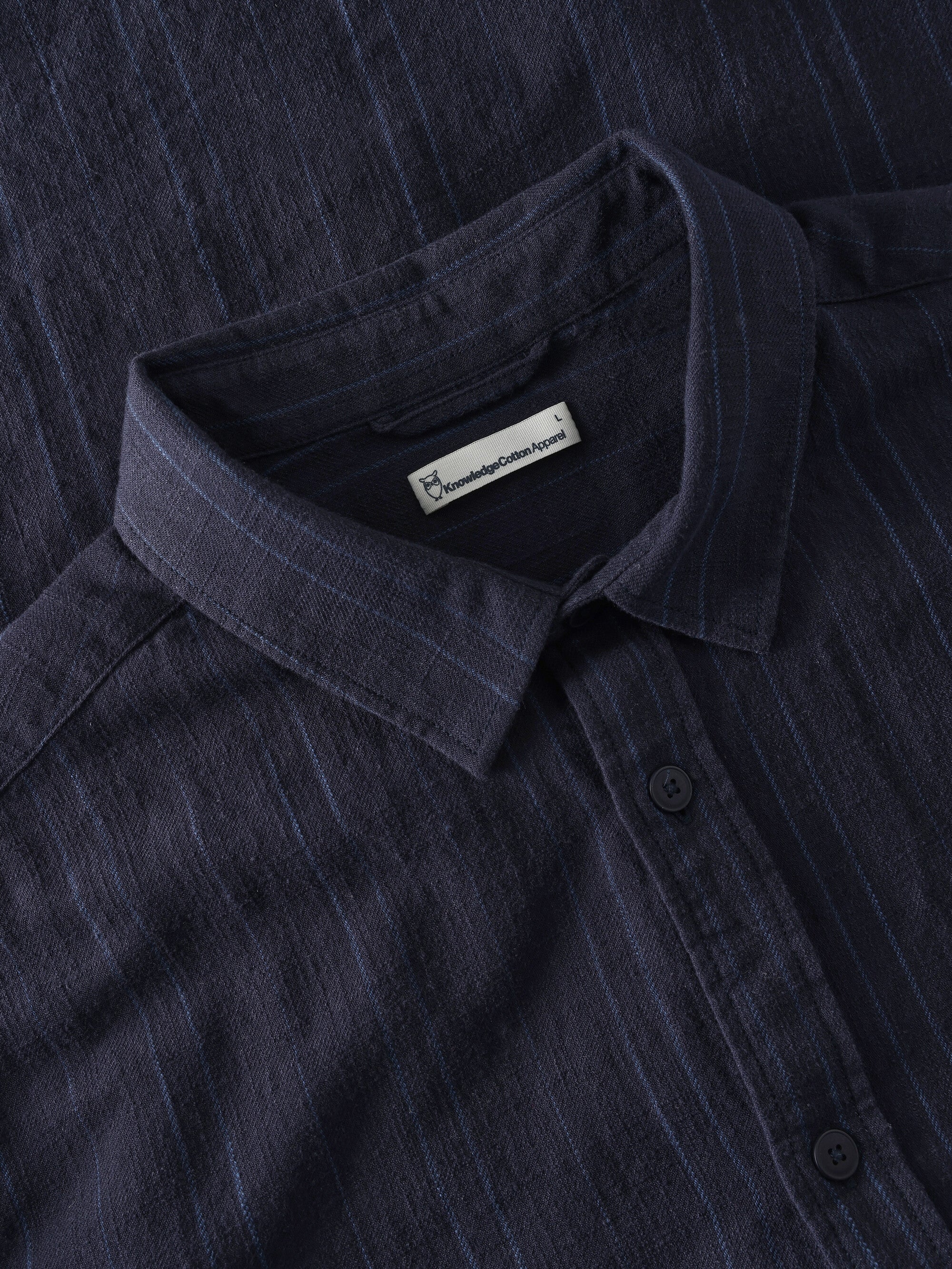 Regular fit checkered shirt - GOTS/Vegan - Navy - Image 3