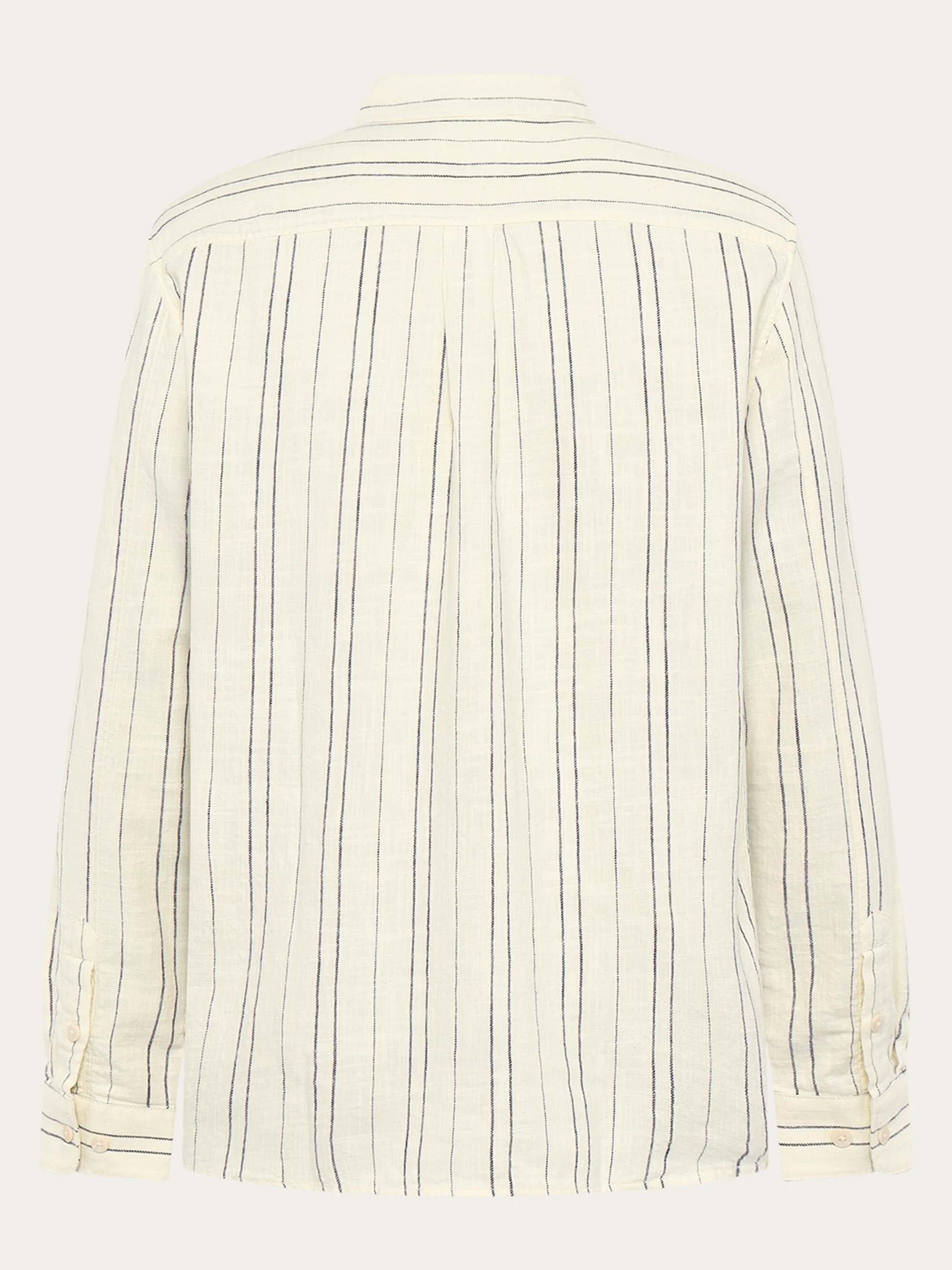 Regular fit checkered shirt - GOTS/Vegan - White stripe - Image 2