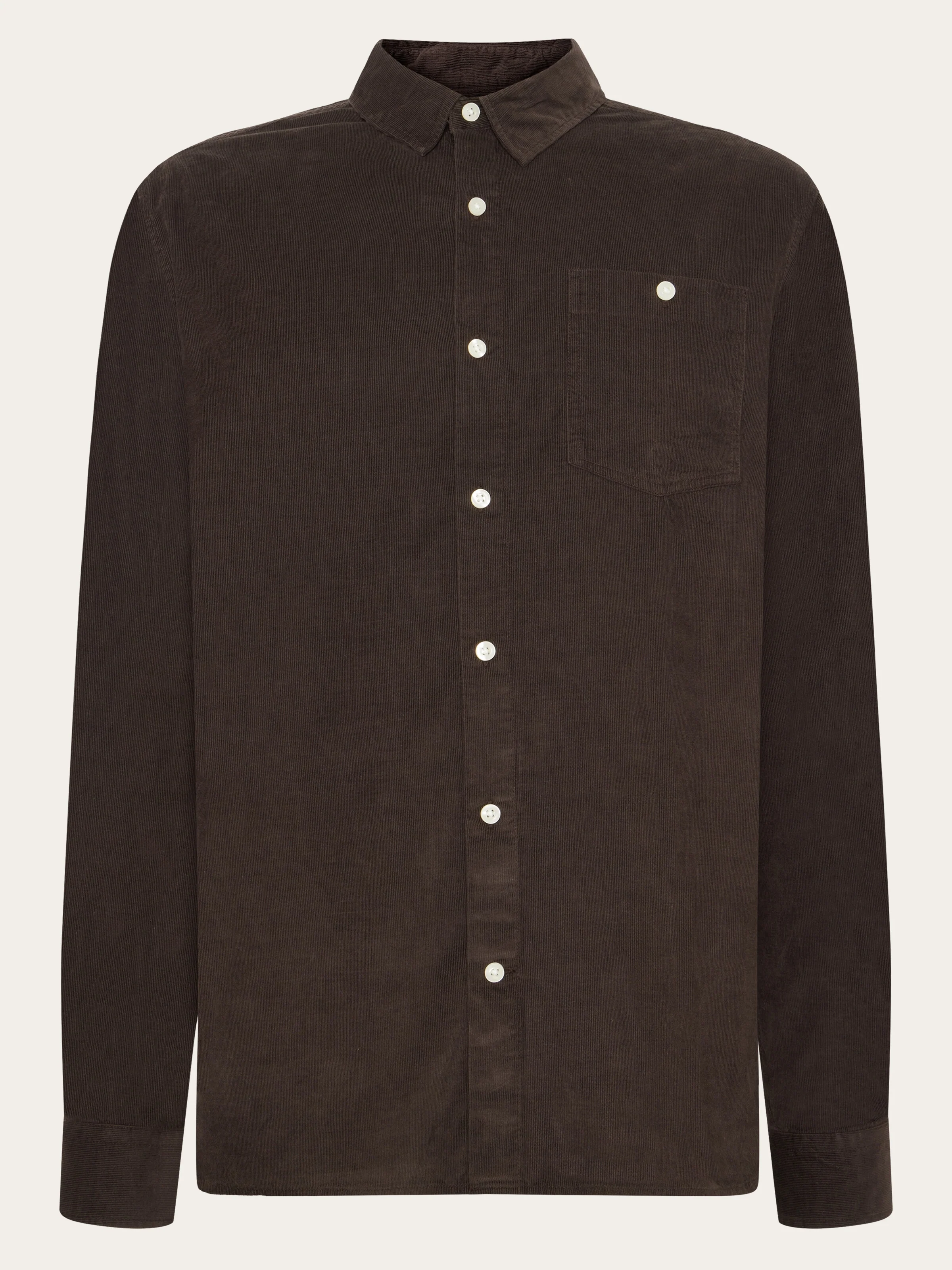 Regular fit corduroy shirt - Chocolate Torte