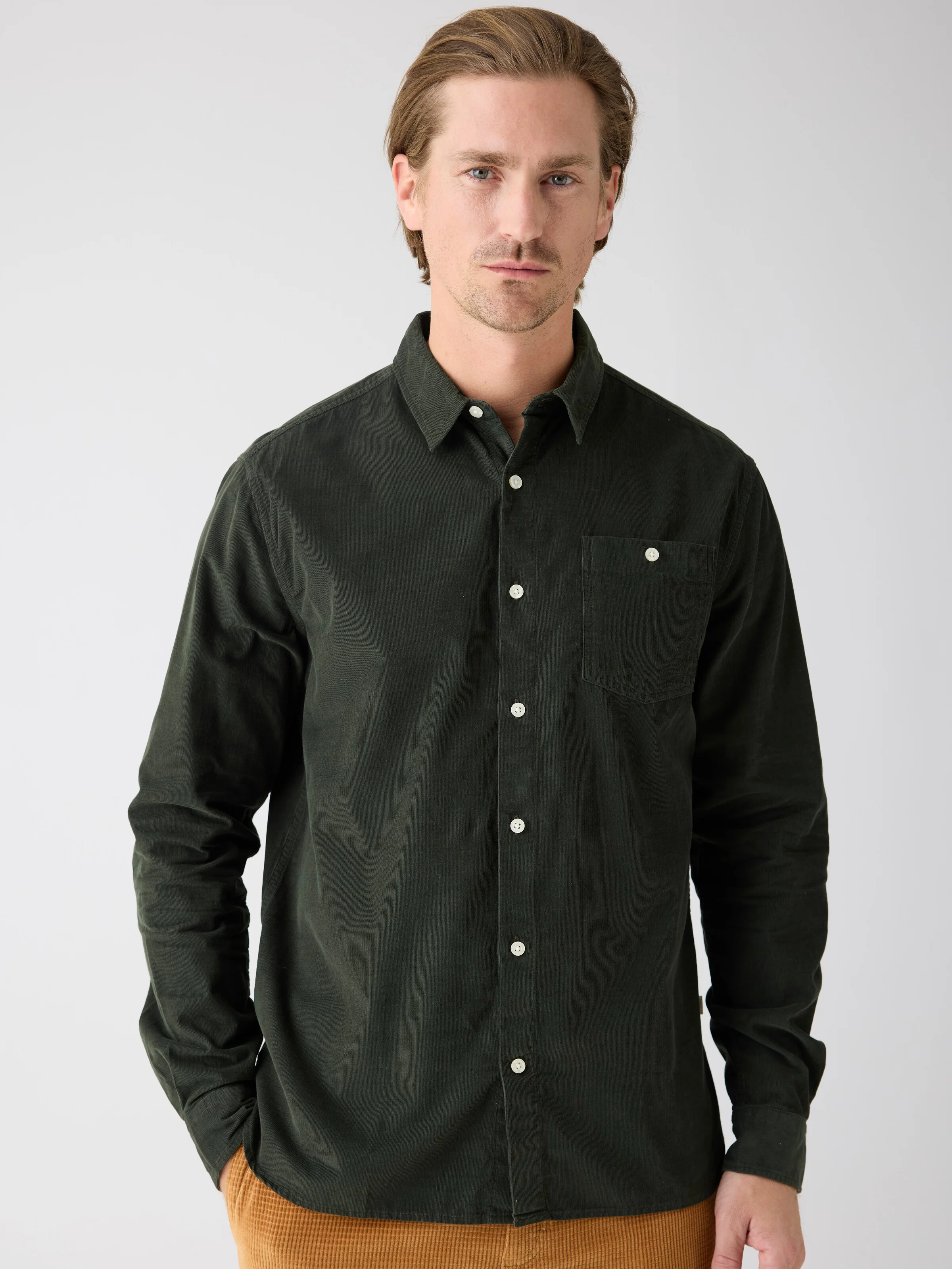 Regular fit corduroy shirt - Forrest Night - Image 2