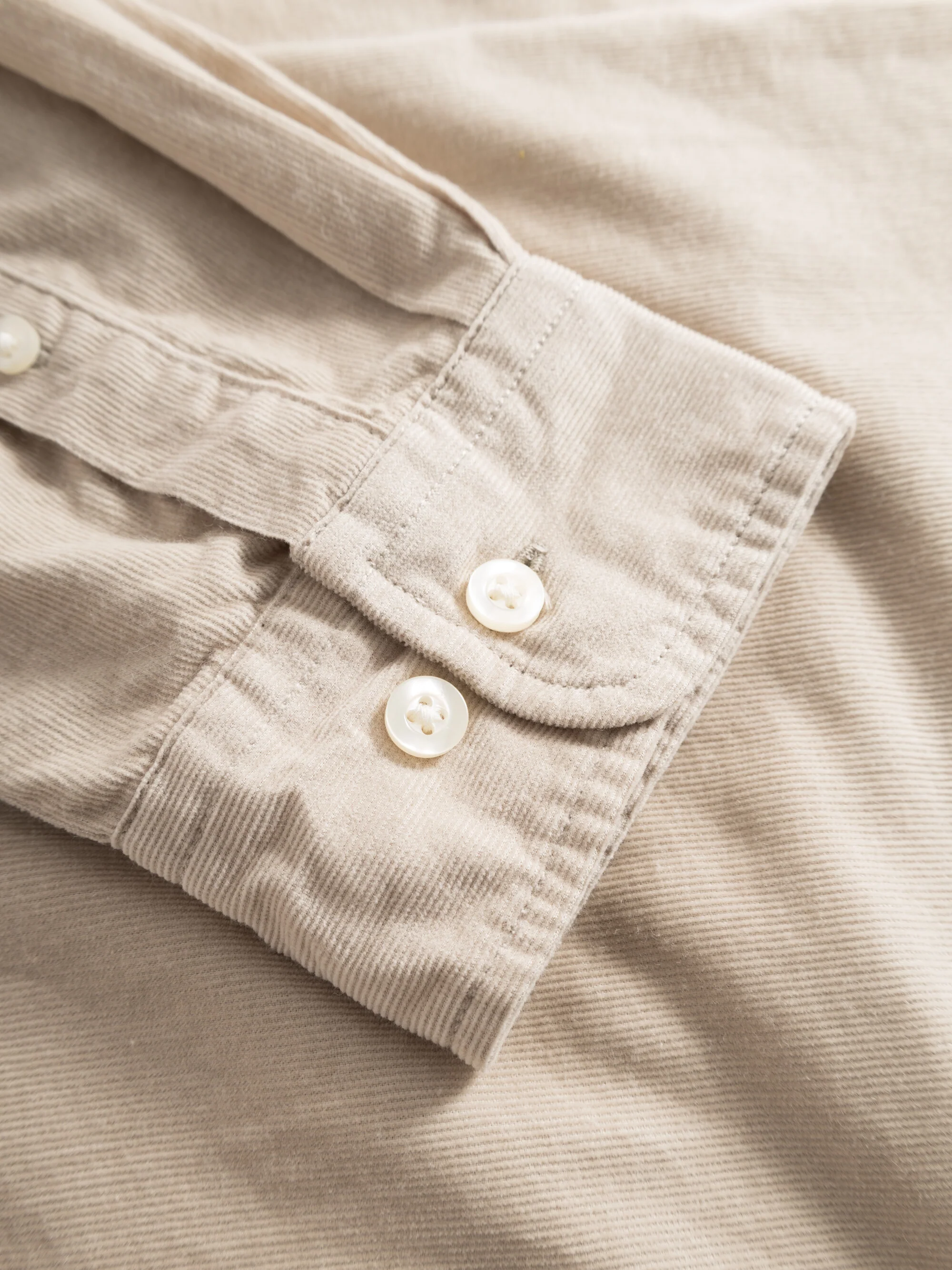 Regular fit corduroy shirt - Light feather gray - Image 5