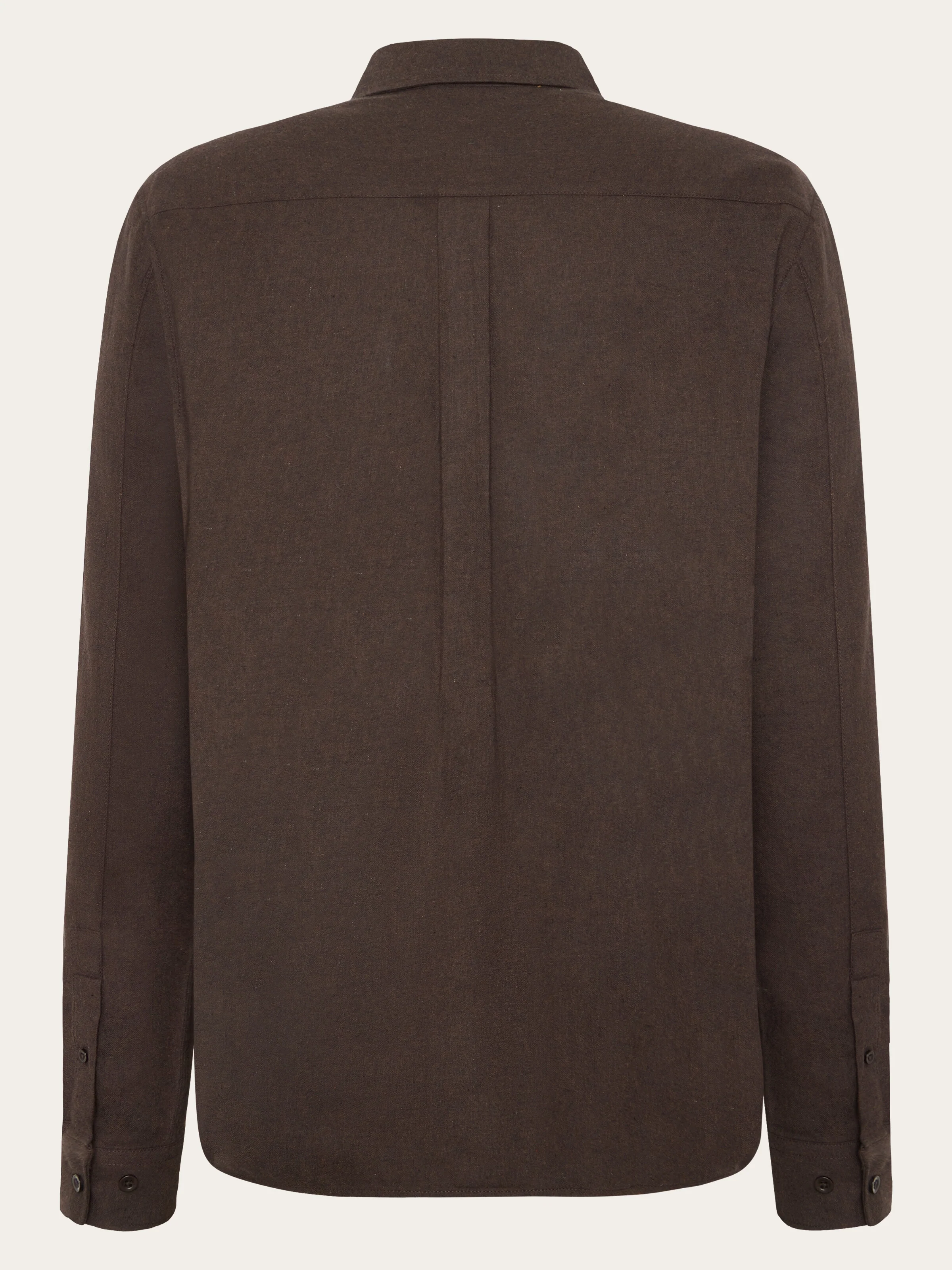 Regular fit melangé flannel shirt - Chocolate Torte - Image 2