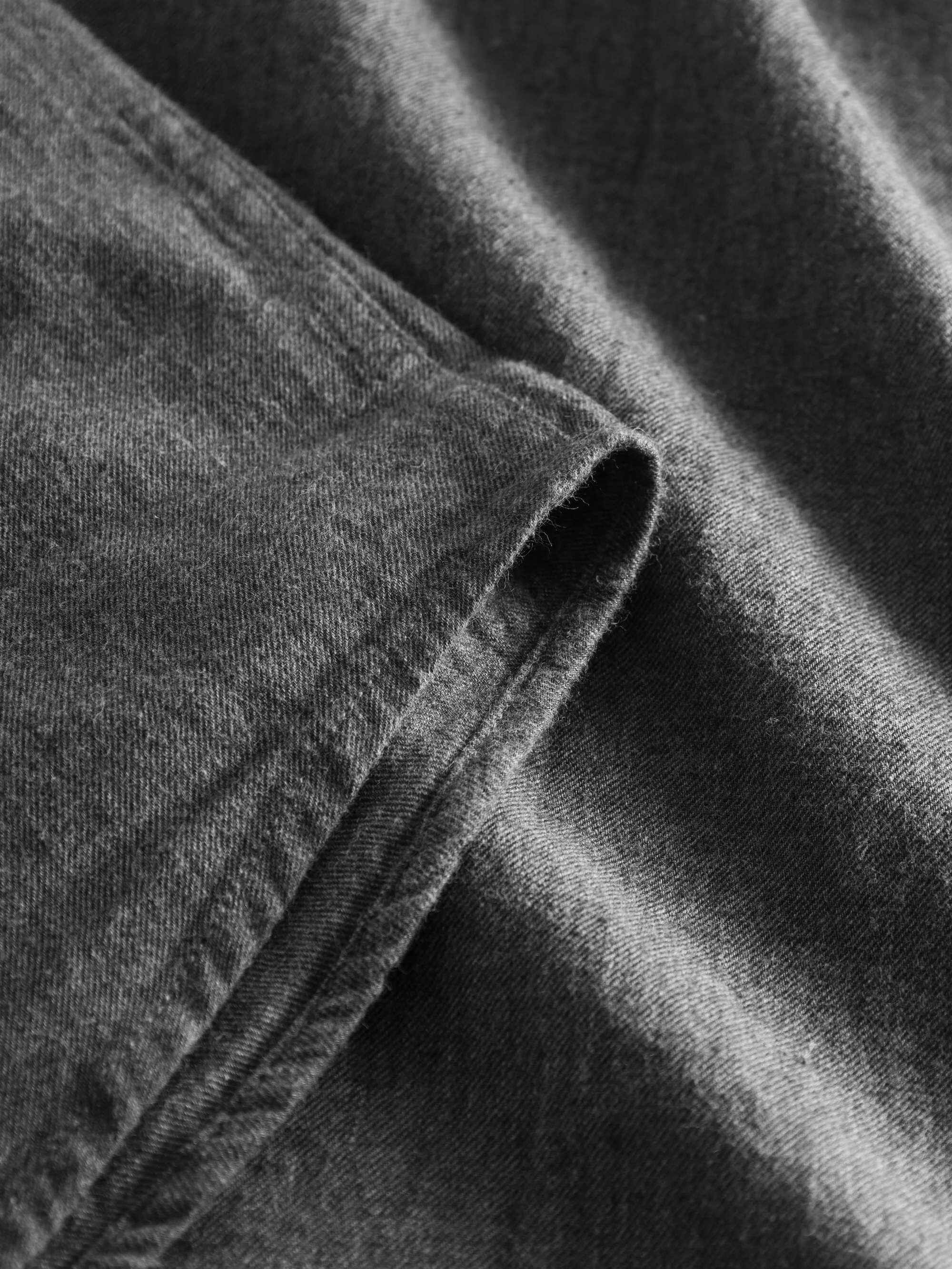 Regular fit melangé flannel shirt - Dark Grey Melange - Image 8