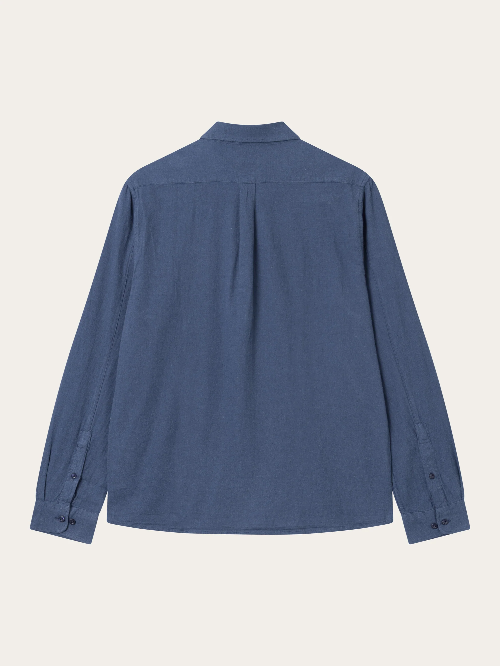 Regular fit melangé flannel shirt - Estate Blue - Image 2