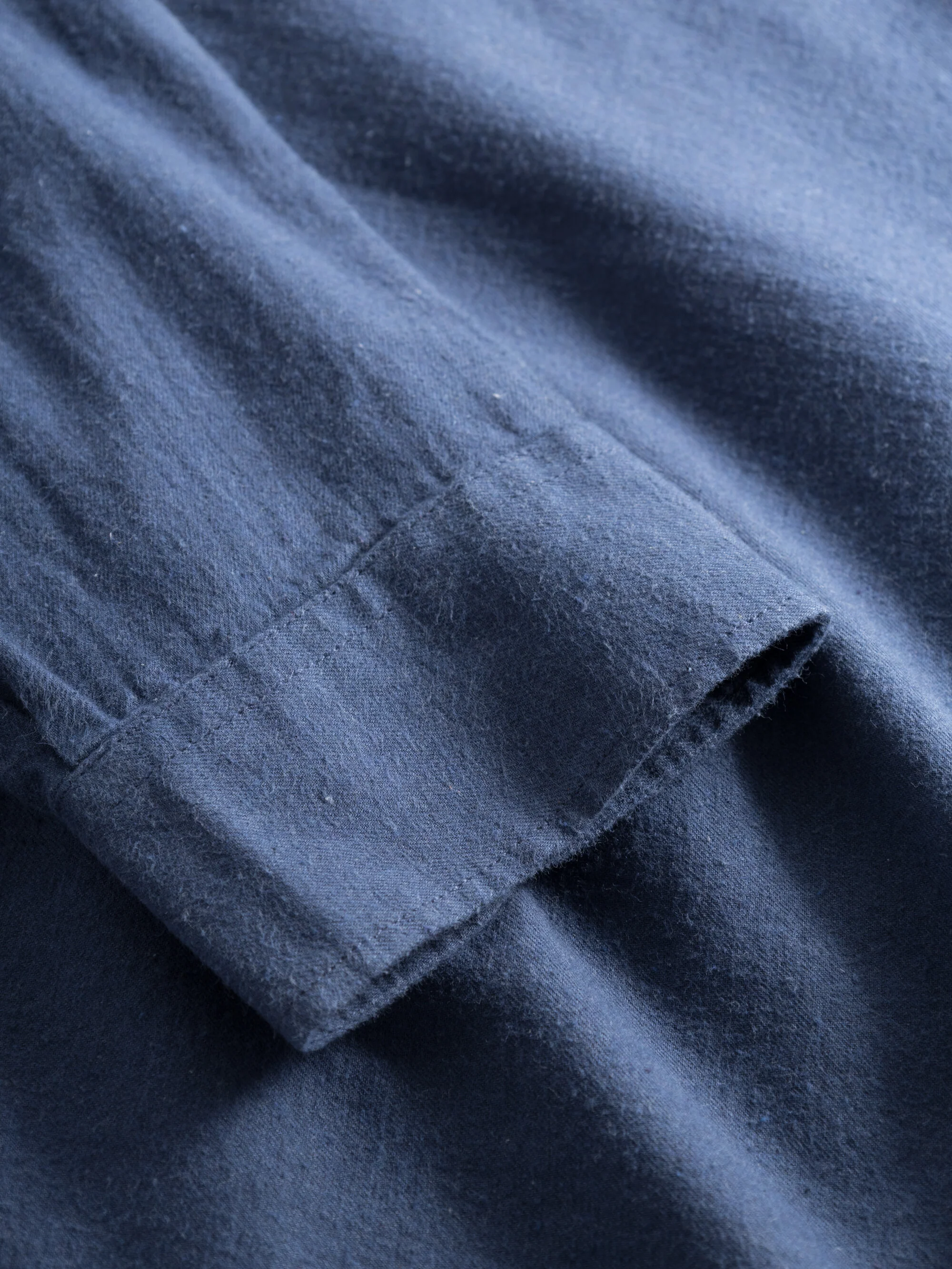 Regular fit melangé flannel shirt - Estate Blue - Image 4
