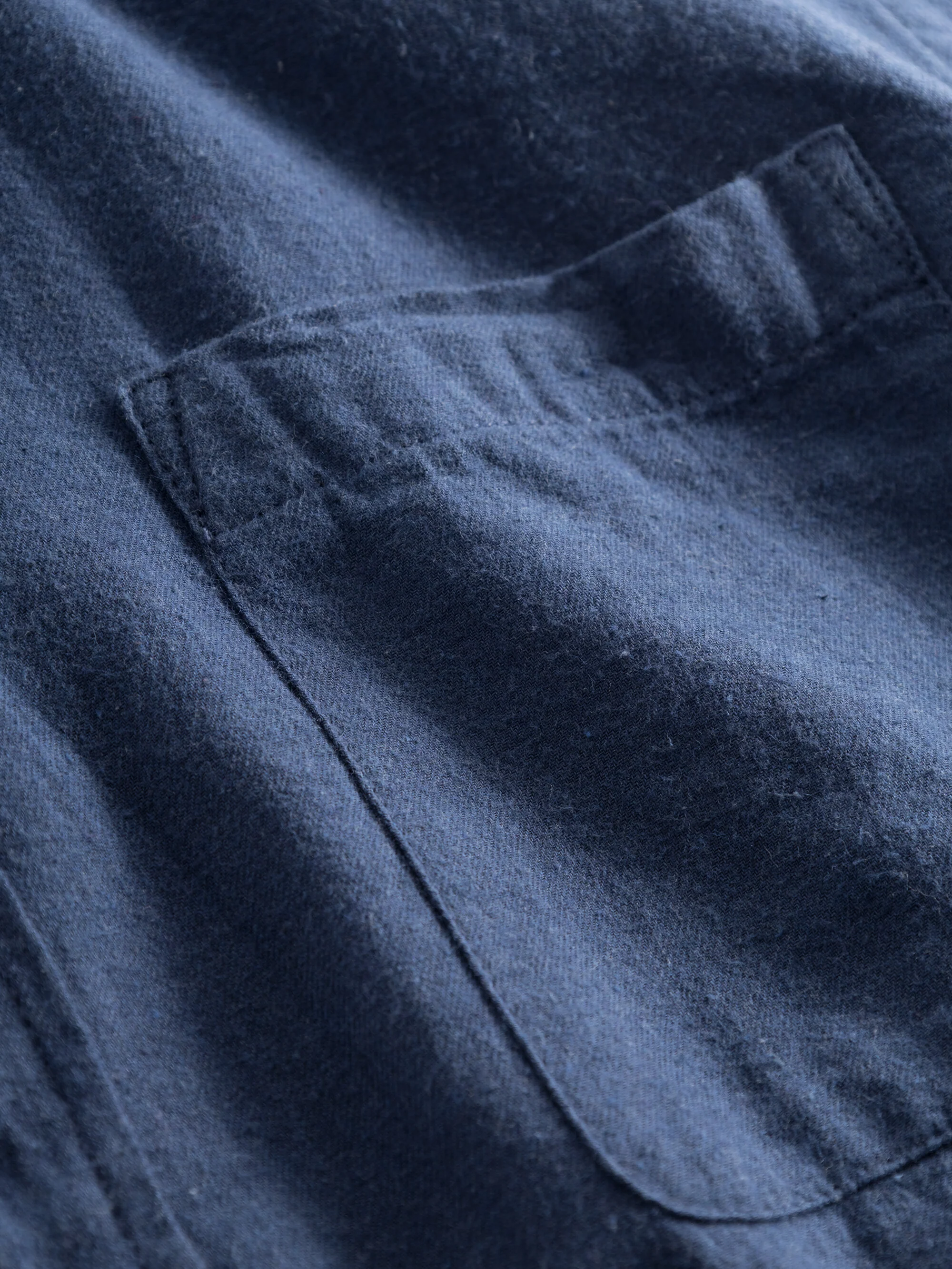 Regular fit melangé flannel shirt - Estate Blue - Image 5