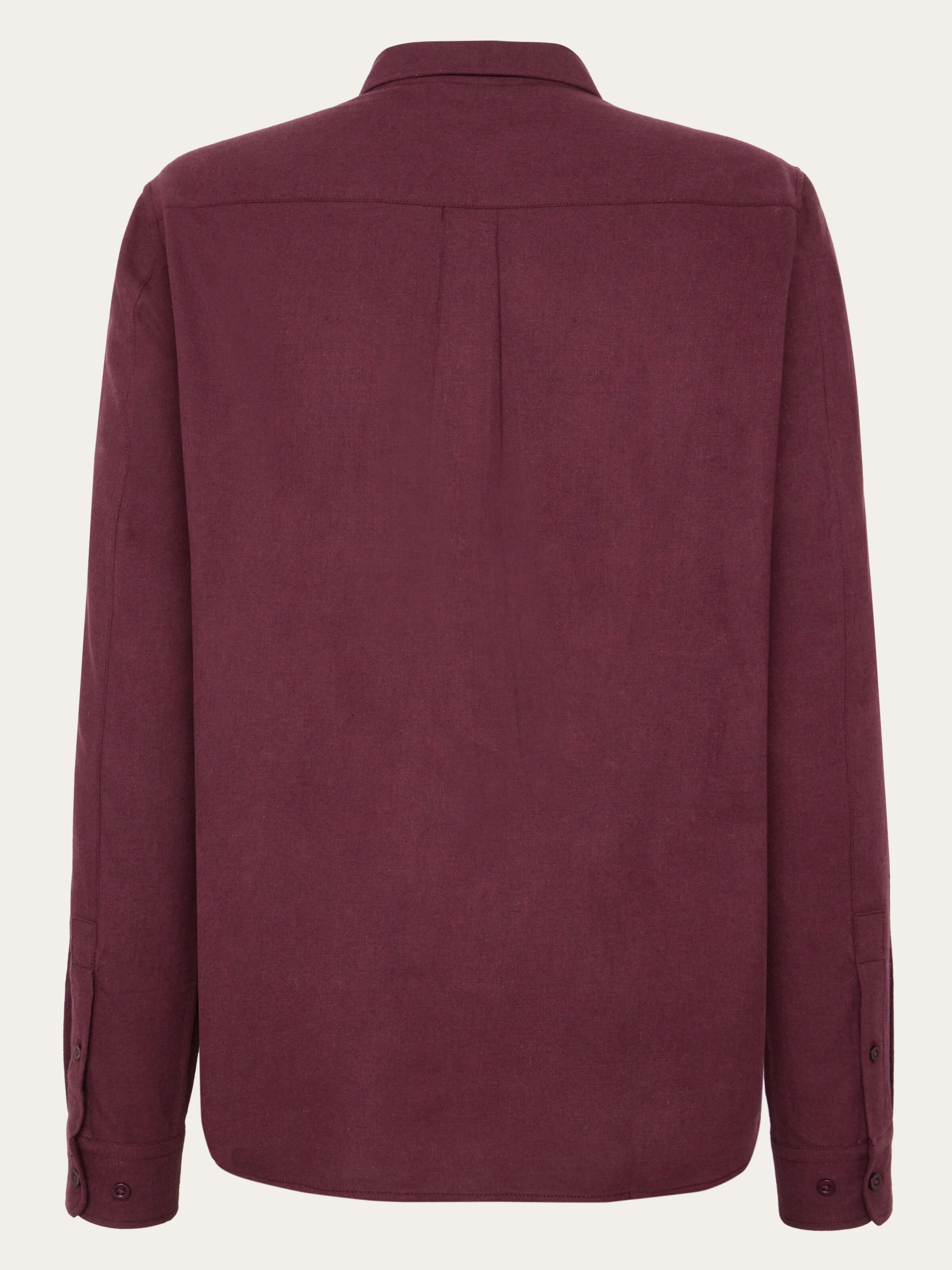 Regular fit melangé flannel shirt - Fig - Image 2
