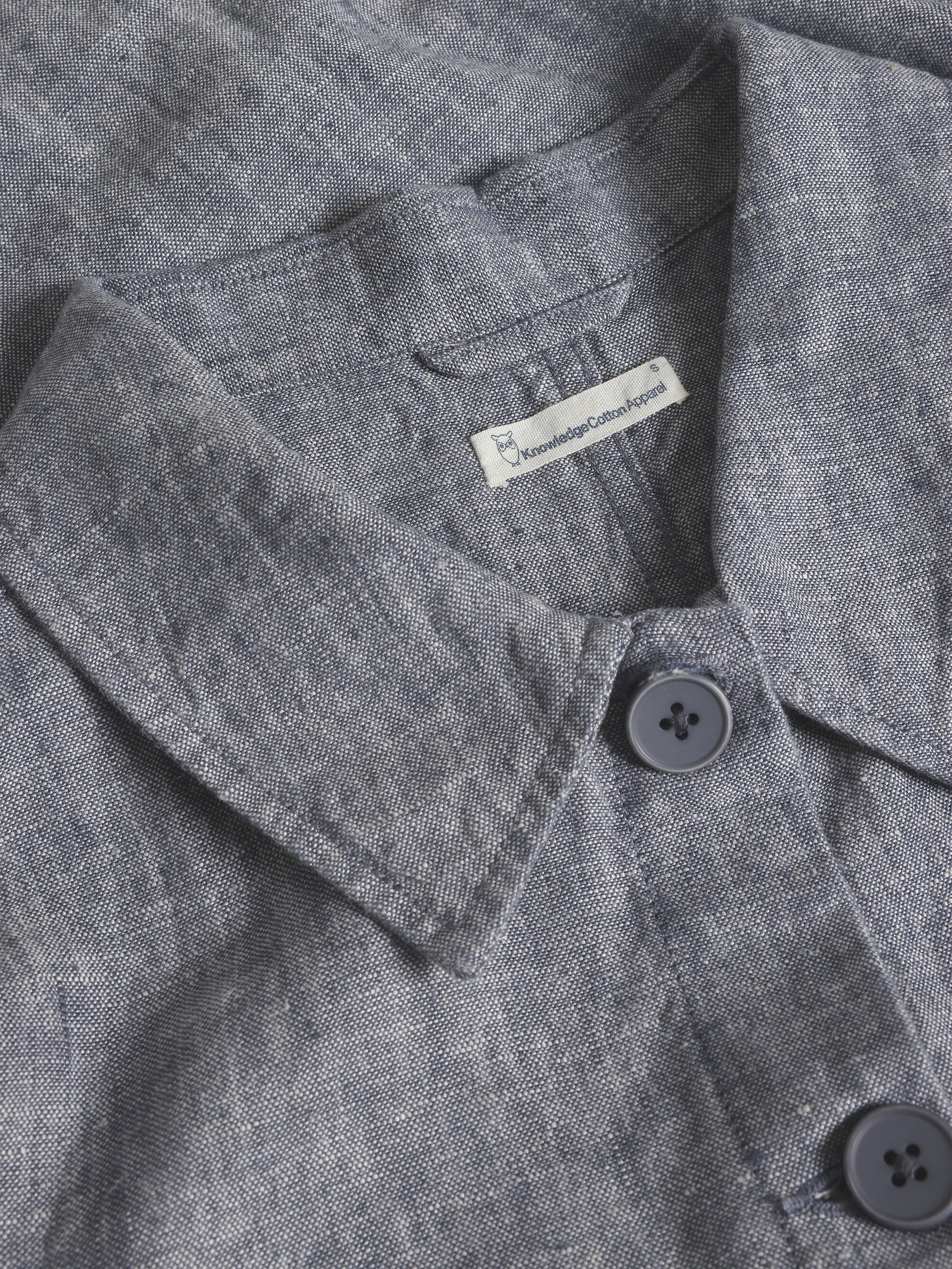 Regular linen overshirt - GOTS/Vegan - Vintage Indigo - Image 2