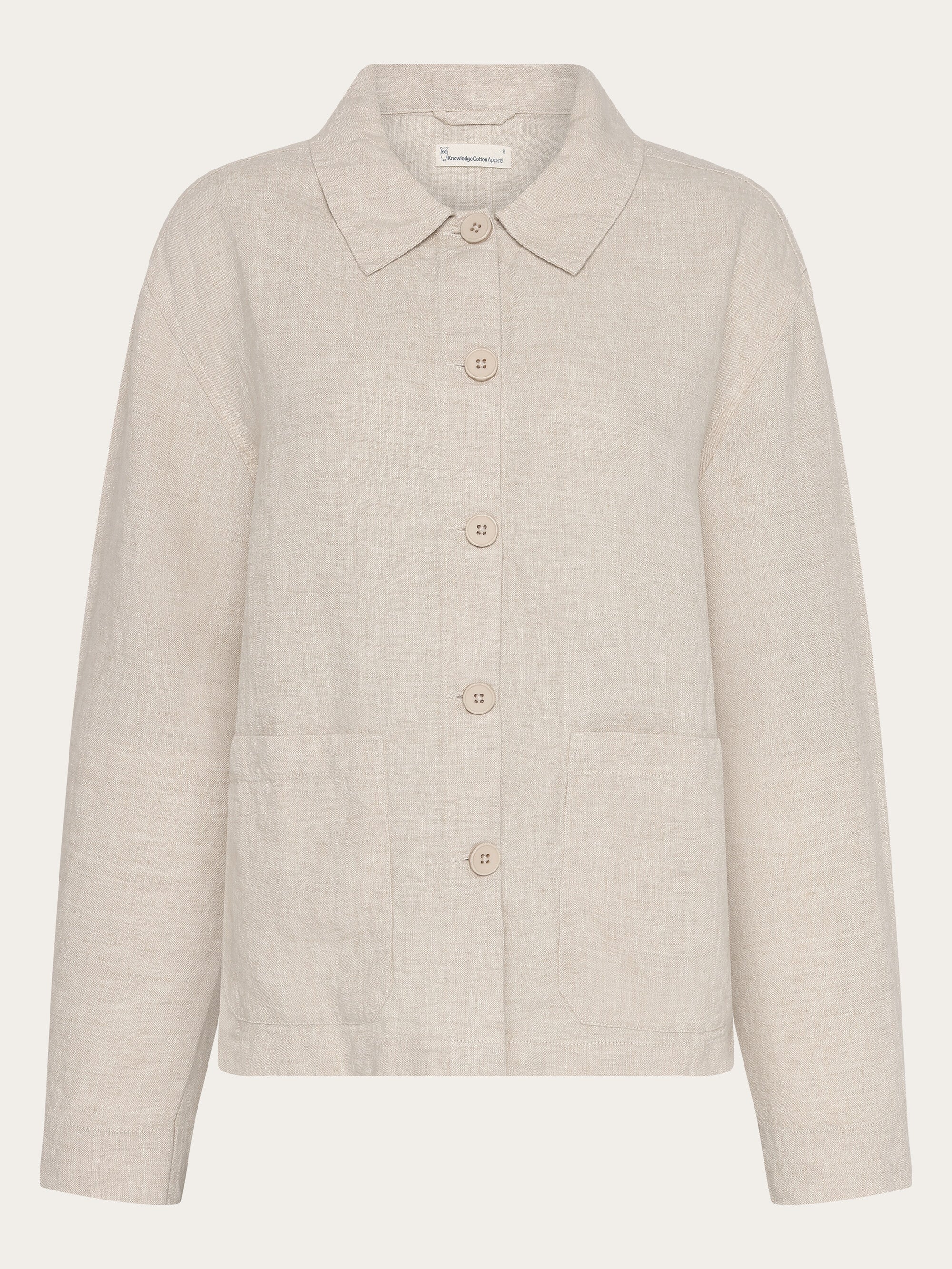 Regular linen overshirt - GOTS/Vegan - Yarndyed - Light feather gray