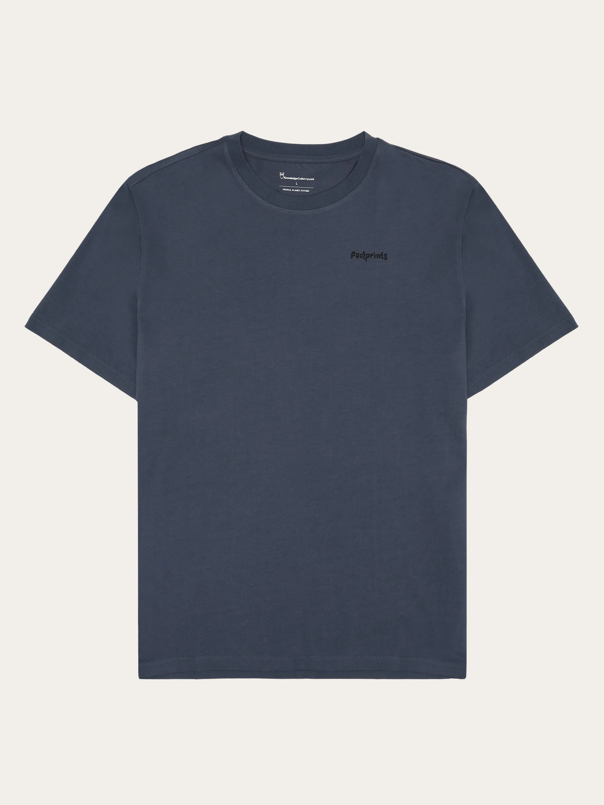 Regular short sleeve heavy single jersey printed t-shirt GOTS/Vegan - Vintage Indigo - Image 2