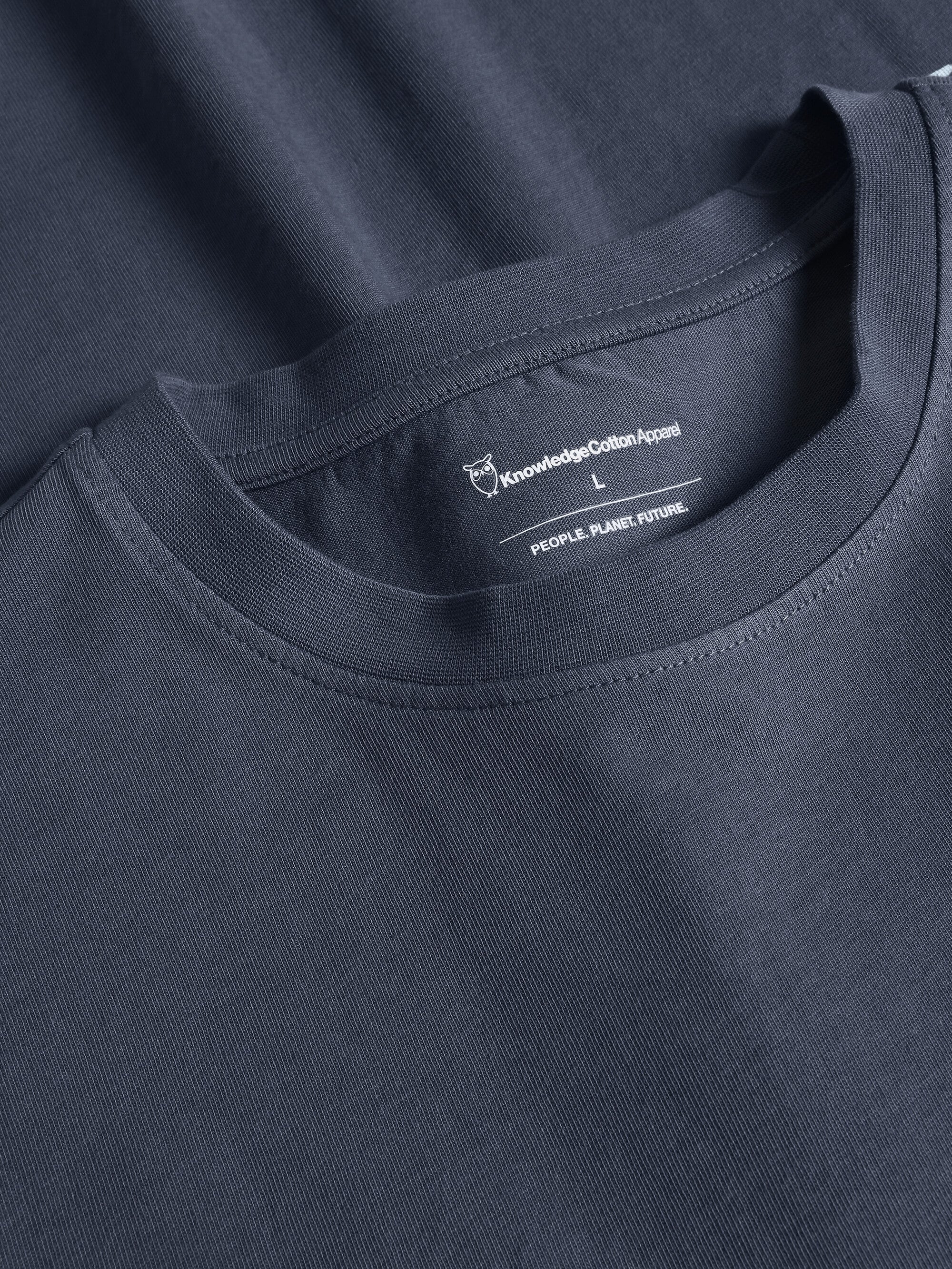 Regular short sleeve heavy single jersey printed t-shirt GOTS/Vegan - Vintage Indigo - Image 3