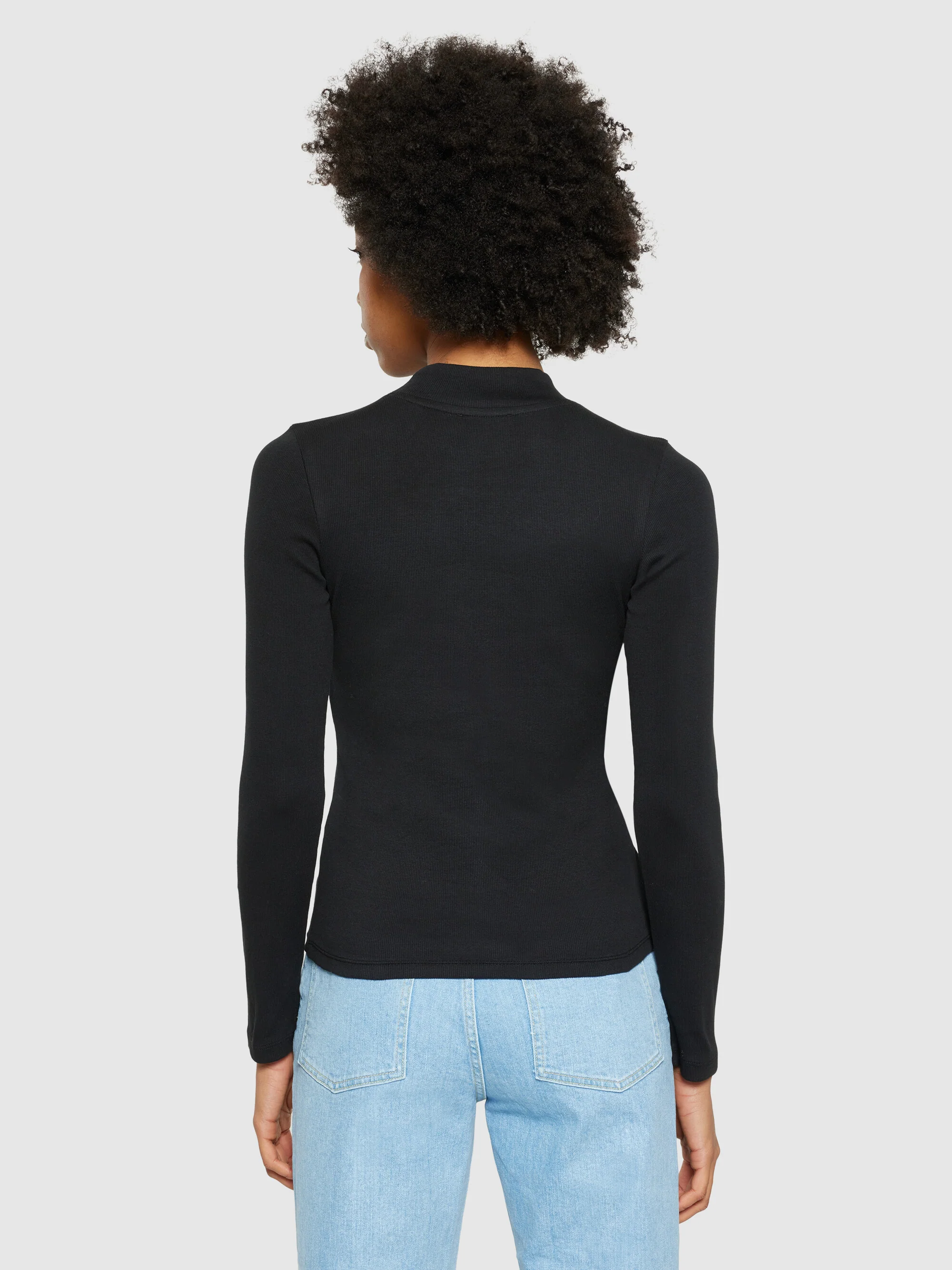 Rib high neck LS - Black Jet - Image 3