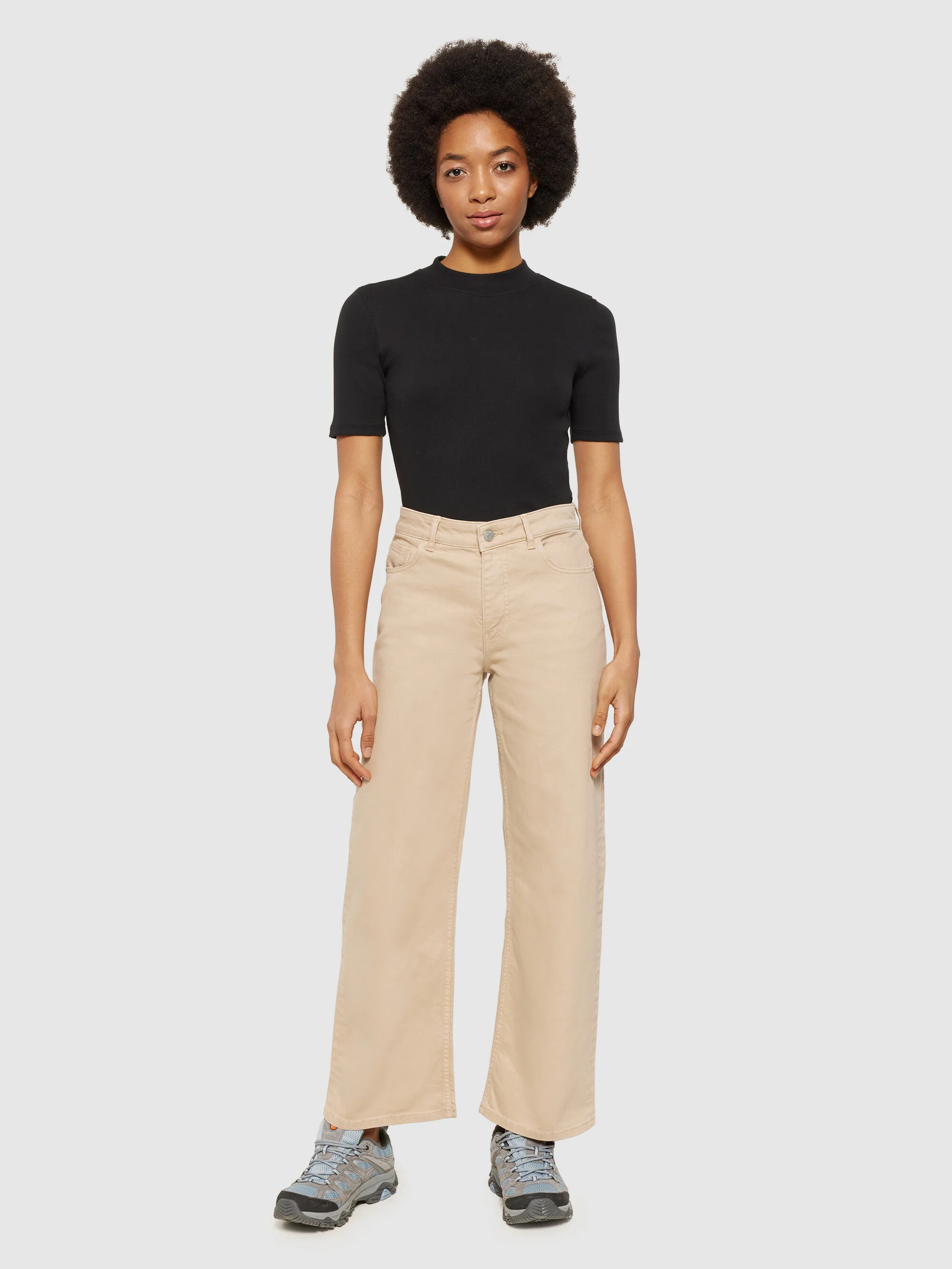 Rib high neck short sleeve - Black Jet - Image 4