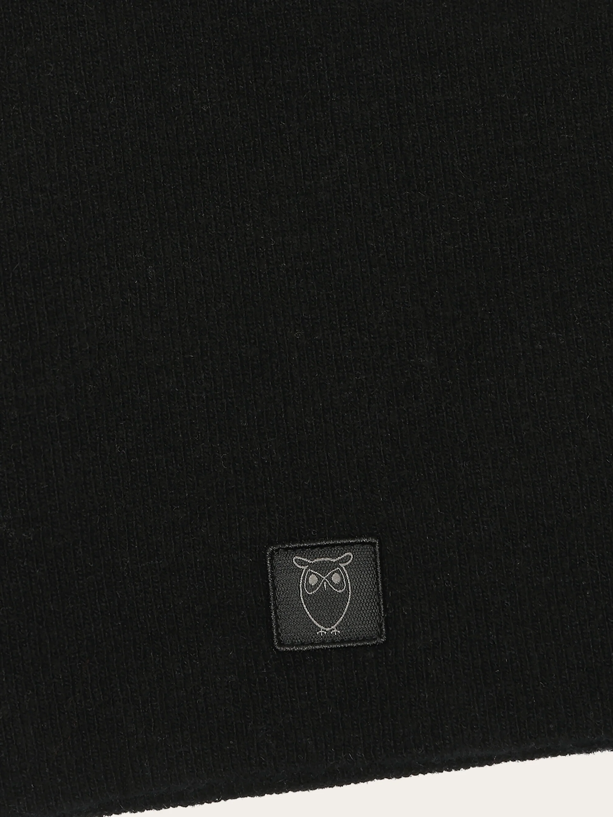 Rib knit wool scarf - Black Jet - Image 6